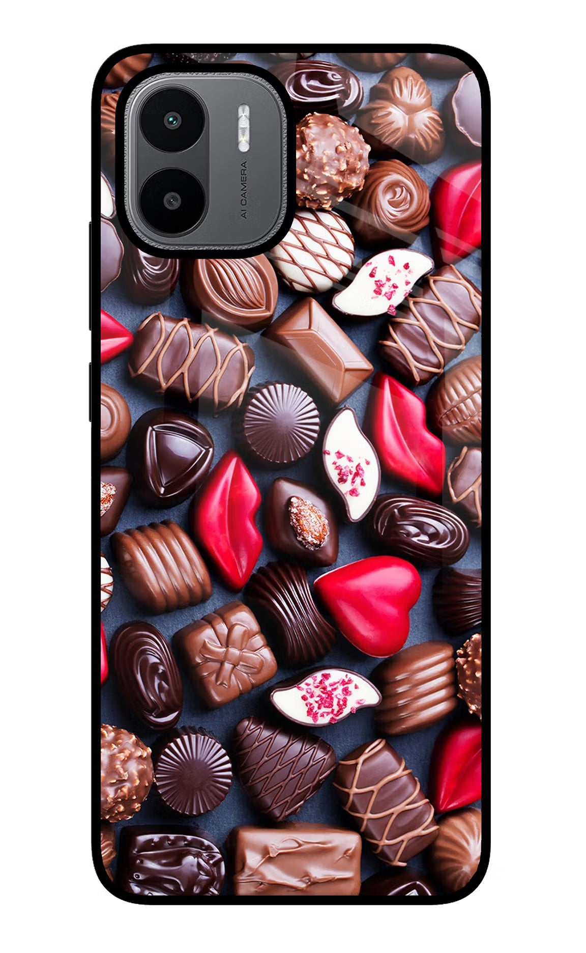 Chocolates Redmi A1/A2 Glass Case - Chocolates Redmi A1/A2 Glass Case Chocolates Redmi A1/A2 Glass Case