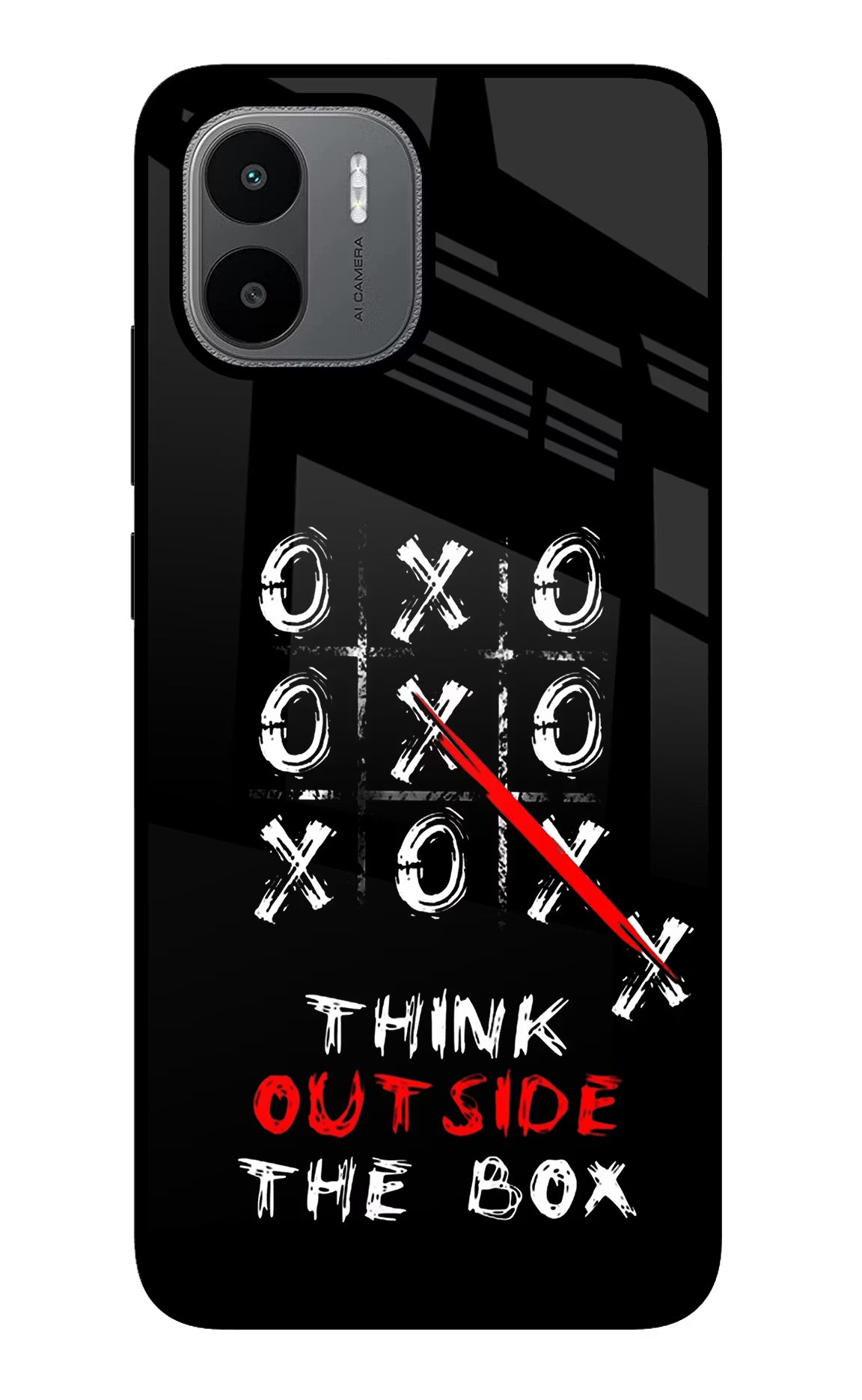 Think out of the BOX Redmi A1/A2 Back Cover - Think out of the BOX Redmi A1/A2 Glass Case Back Cover by Casekaro Think out of the BOX Redmi A1/A2 Glass Case Back Cover by Casekaro