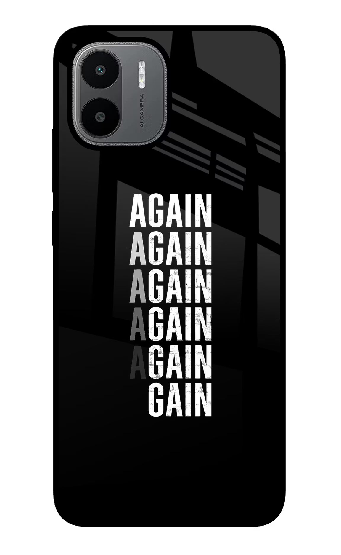 Again Again Gain Redmi A1/A2 Glass Case - Again Again Gain Redmi A1/A2 Glass Case Again Again Gain Redmi A1/A2 Glass Case