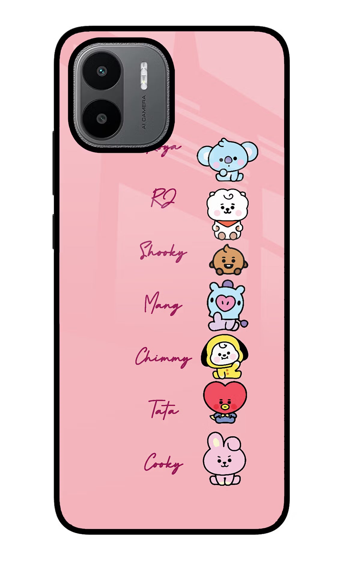 BTS names Redmi A1/A2 Back Cover - BTS names Redmi A1/A2 Glass Case Back Cover by Casekaro BTS names Redmi A1/A2 Glass Case Back Cover by Casekaro