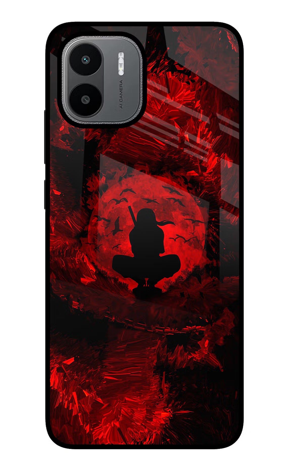 Itachi Uchiha Redmi A1/A2 Back Cover - Itachi Uchiha Redmi A1/A2 Glass Case Back Cover by Casekaro Itachi Uchiha Redmi A1/A2 Glass Case Back Cover by Casekaro