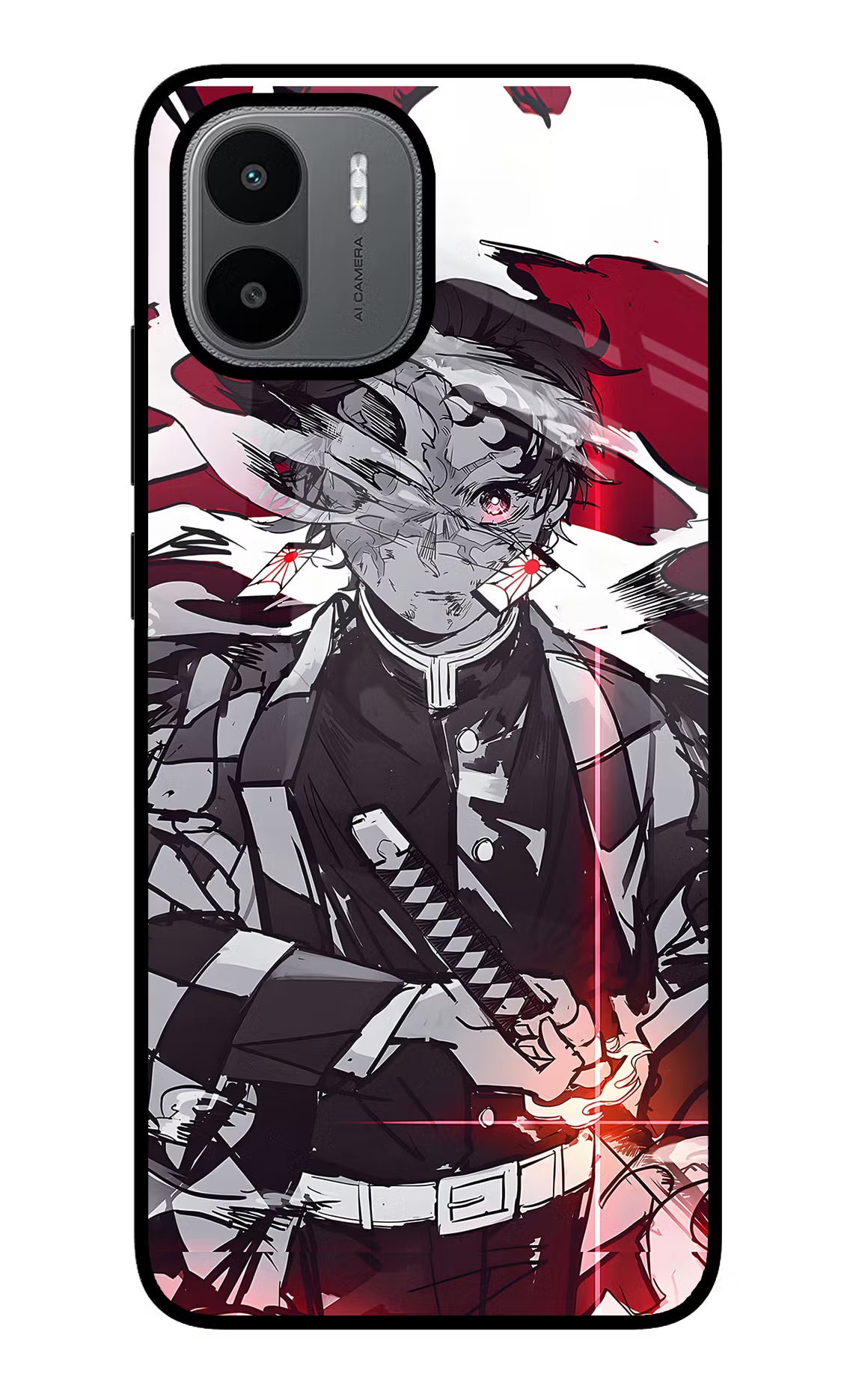Demon Slayer Redmi A1/A2 Glass Case - Demon Slayer Redmi A1/A2 Glass Case Demon Slayer Redmi A1/A2 Glass Case