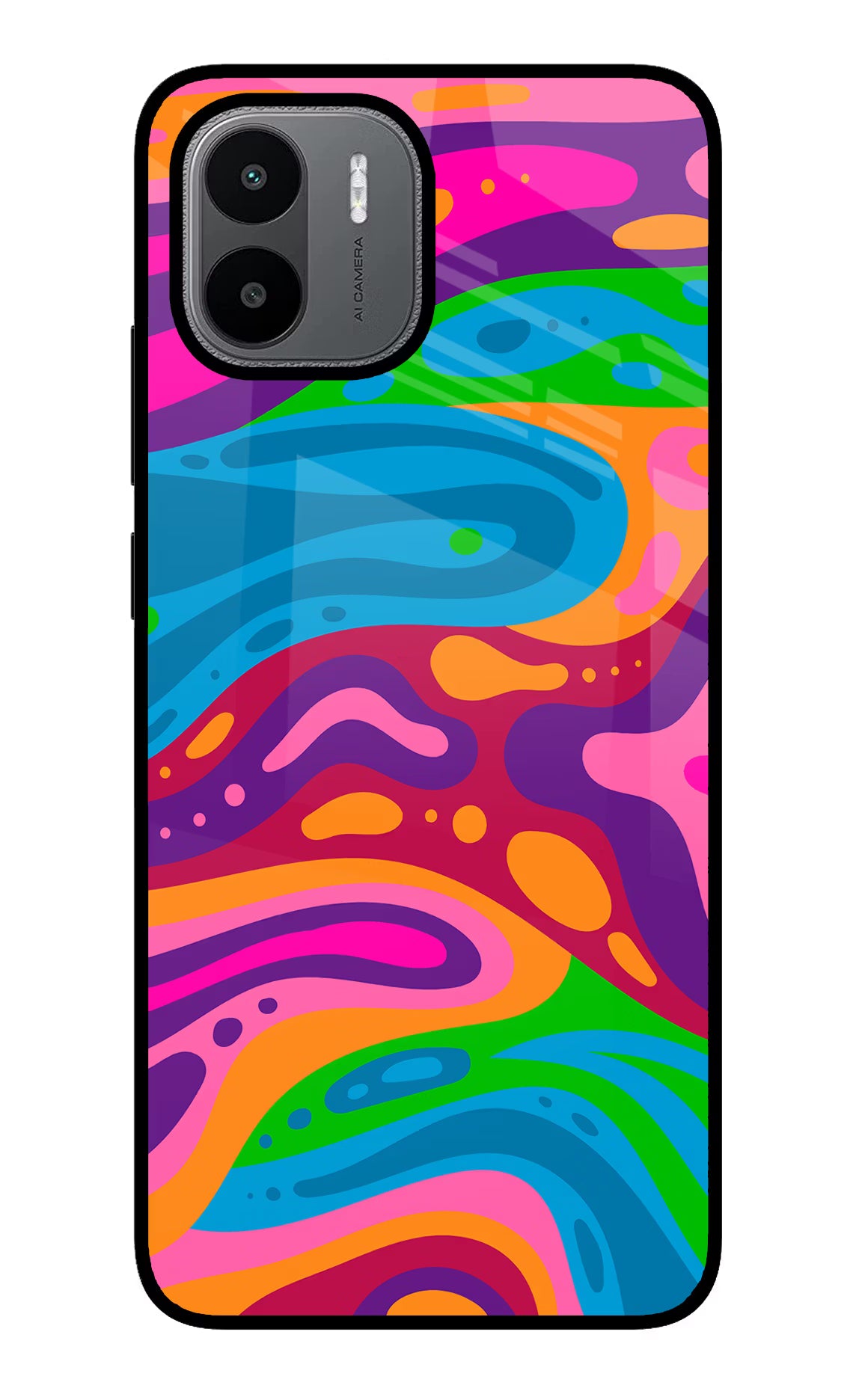 Trippy Pattern Redmi A1/A2 Glass Case - Trippy Pattern Redmi A1/A2 Glass Case Trippy Pattern Redmi A1/A2 Glass Case