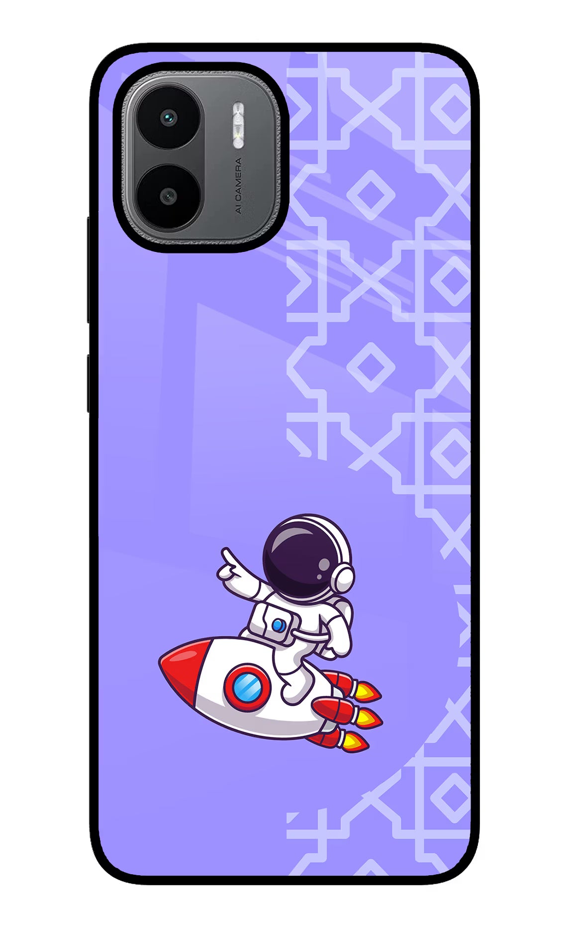 Cute Astronaut Redmi A1/A2 Back Cover - Cute Astronaut Redmi A1/A2 Glass Case Back Cover by Casekaro Cute Astronaut Redmi A1/A2 Glass Case Back Cover by Casekaro