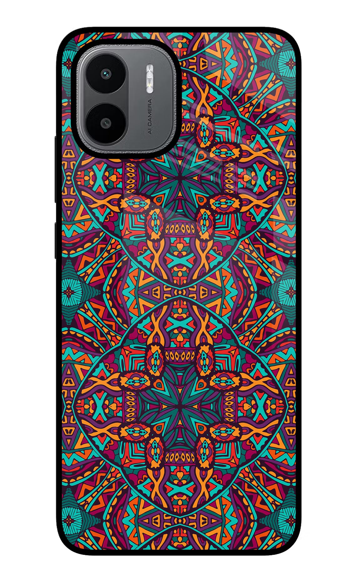 Colour Mandala Redmi A1/A2 Glass Case - Colour Mandala Redmi A1/A2 Glass Case Colour Mandala Redmi A1/A2 Glass Case