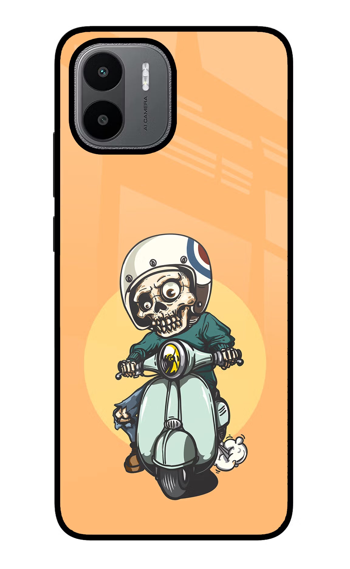 Undead Biker Redmi A1/A2 Back Cover - Undead Biker Redmi A1/A2 Glass Case Back Cover by Casekaro Undead Biker Redmi A1/A2 Glass Case Back Cover by Casekaro
