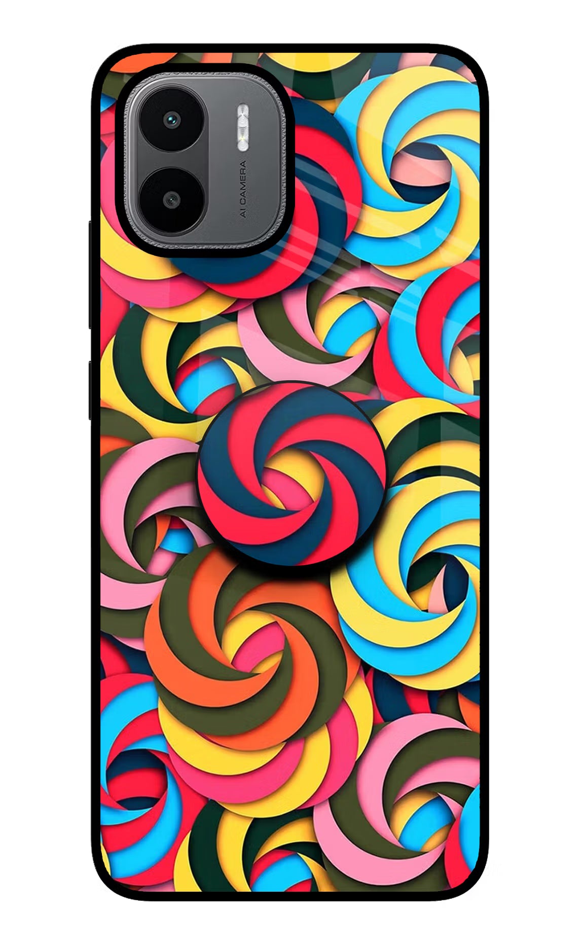 Spiral Pattern Redmi A1/A2 Glass Case - Spiral Pattern Redmi A1/A2 Glass Case Spiral Pattern Redmi A1/A2 Glass Case