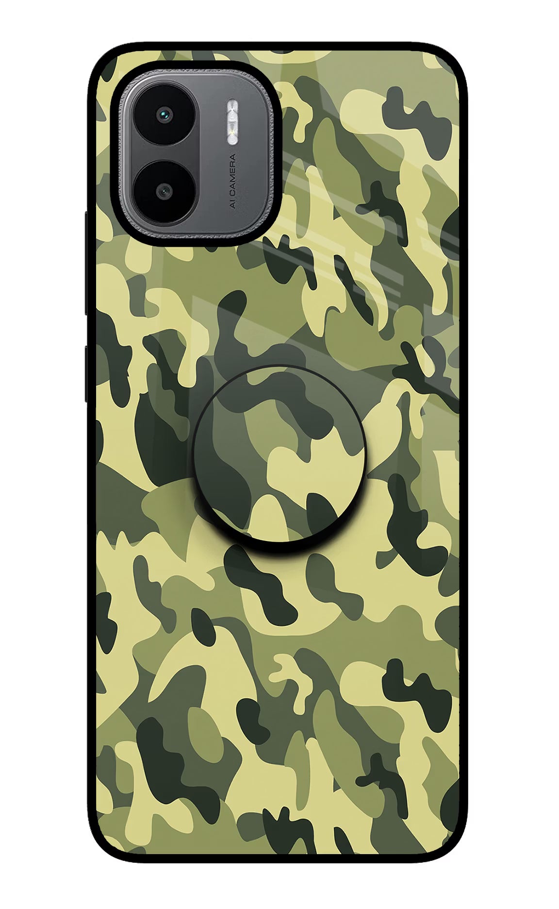 Camouflage Redmi A1/A2 Glass Case - Camouflage Redmi A1/A2 Glass Case Camouflage Redmi A1/A2 Glass Case
