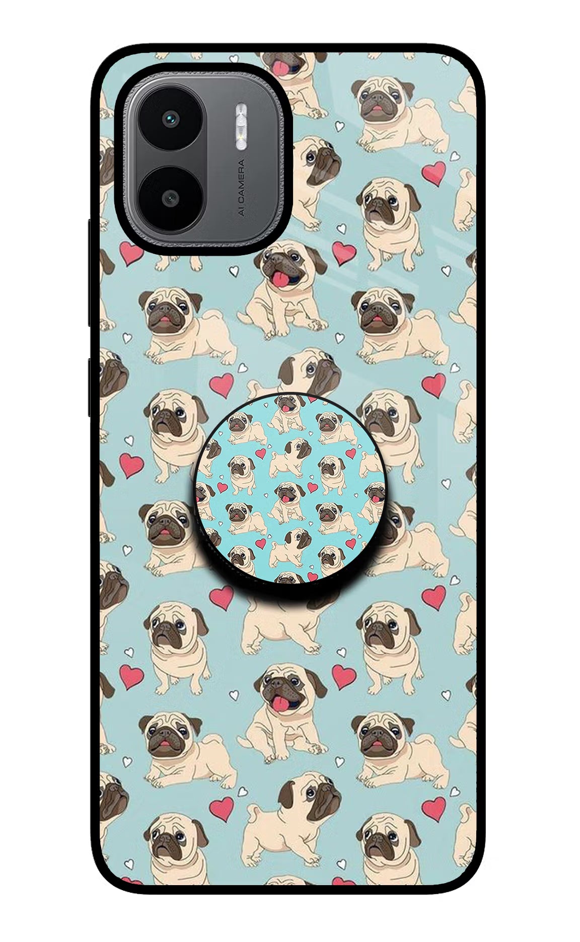 Pug Dog Redmi A1/A2 Glass Case - Pug Dog Redmi A1/A2 Glass Case Pug Dog Redmi A1/A2 Glass Case
