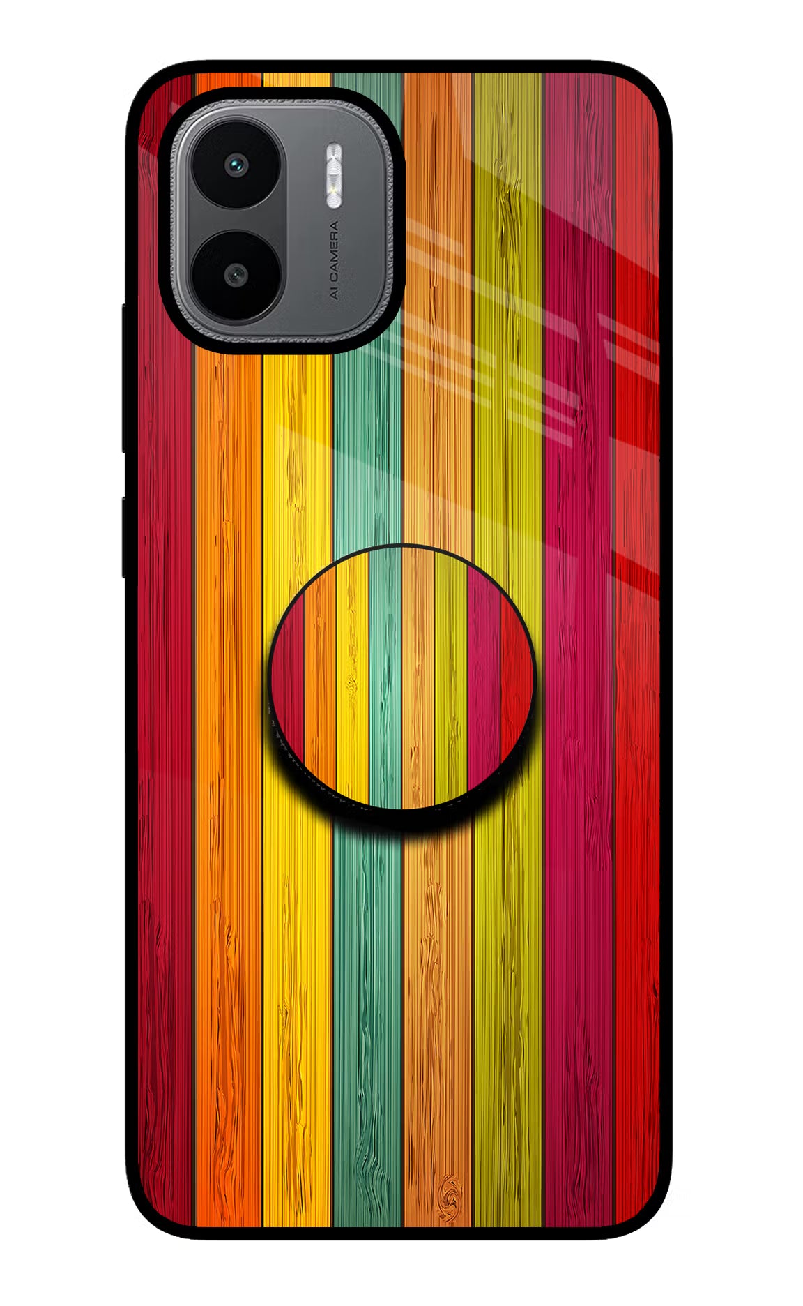 Multicolor Wooden Redmi A1/A2 Glass Case - Multicolor Wooden Redmi A1/A2 Glass Case Multicolor Wooden Redmi A1/A2 Glass Case