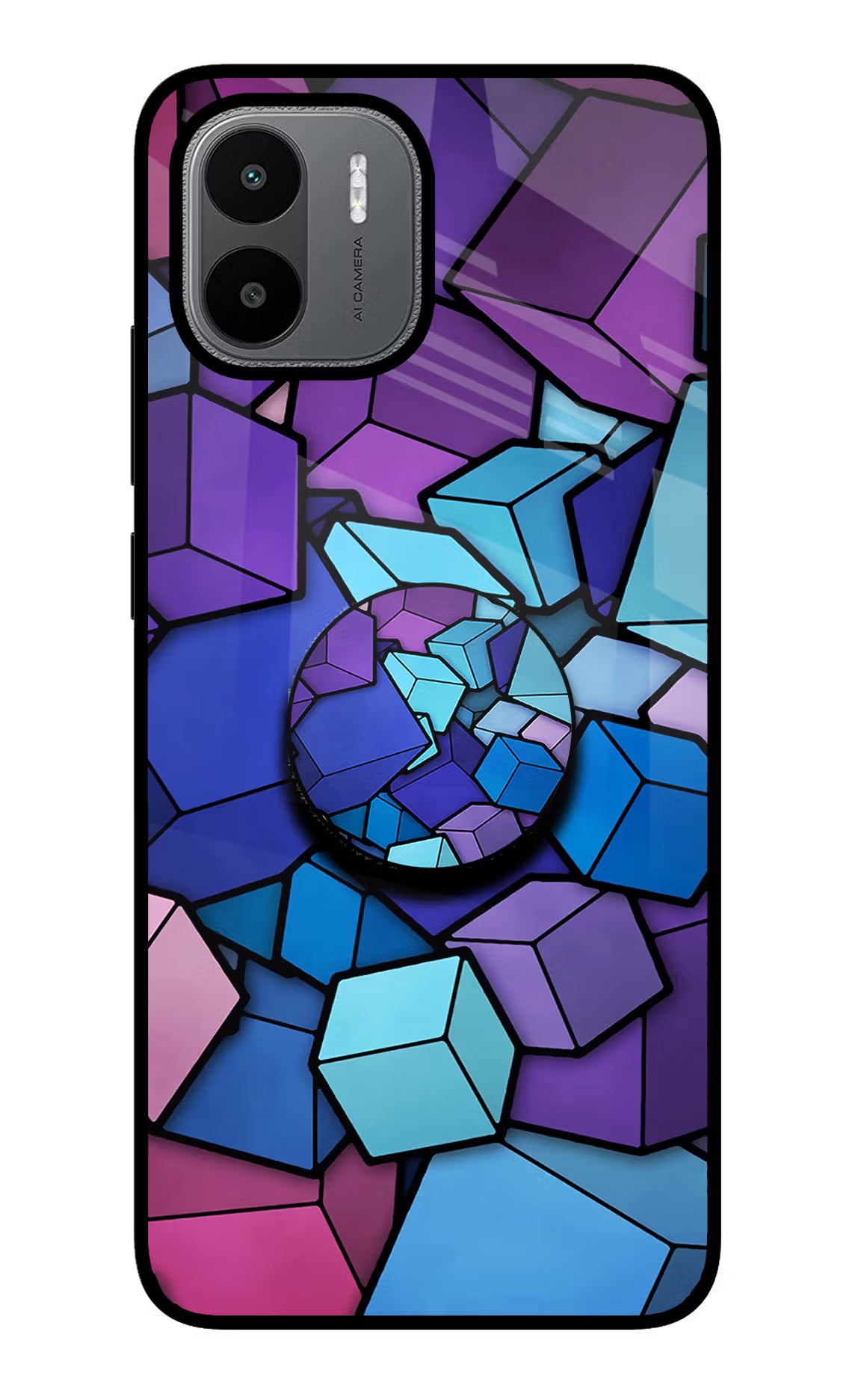 Cubic Abstract Redmi A1/A2 Glass Case - Cubic Abstract Redmi A1/A2 Glass Case Cubic Abstract Redmi A1/A2 Glass Case
