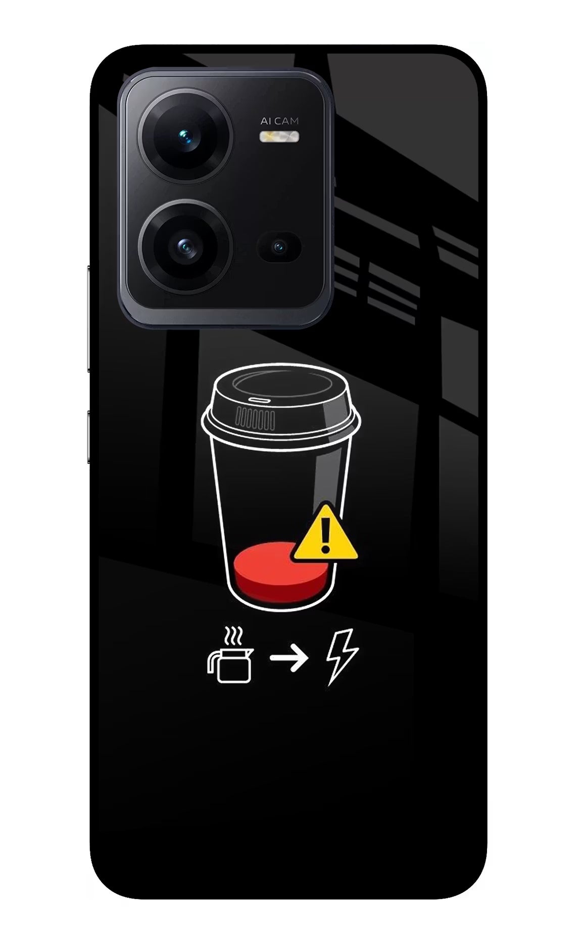 Coffee Vivo V25 5G Glass Case - Coffee Vivo V25 5G Glass Case Coffee Vivo V25 5G Glass Case