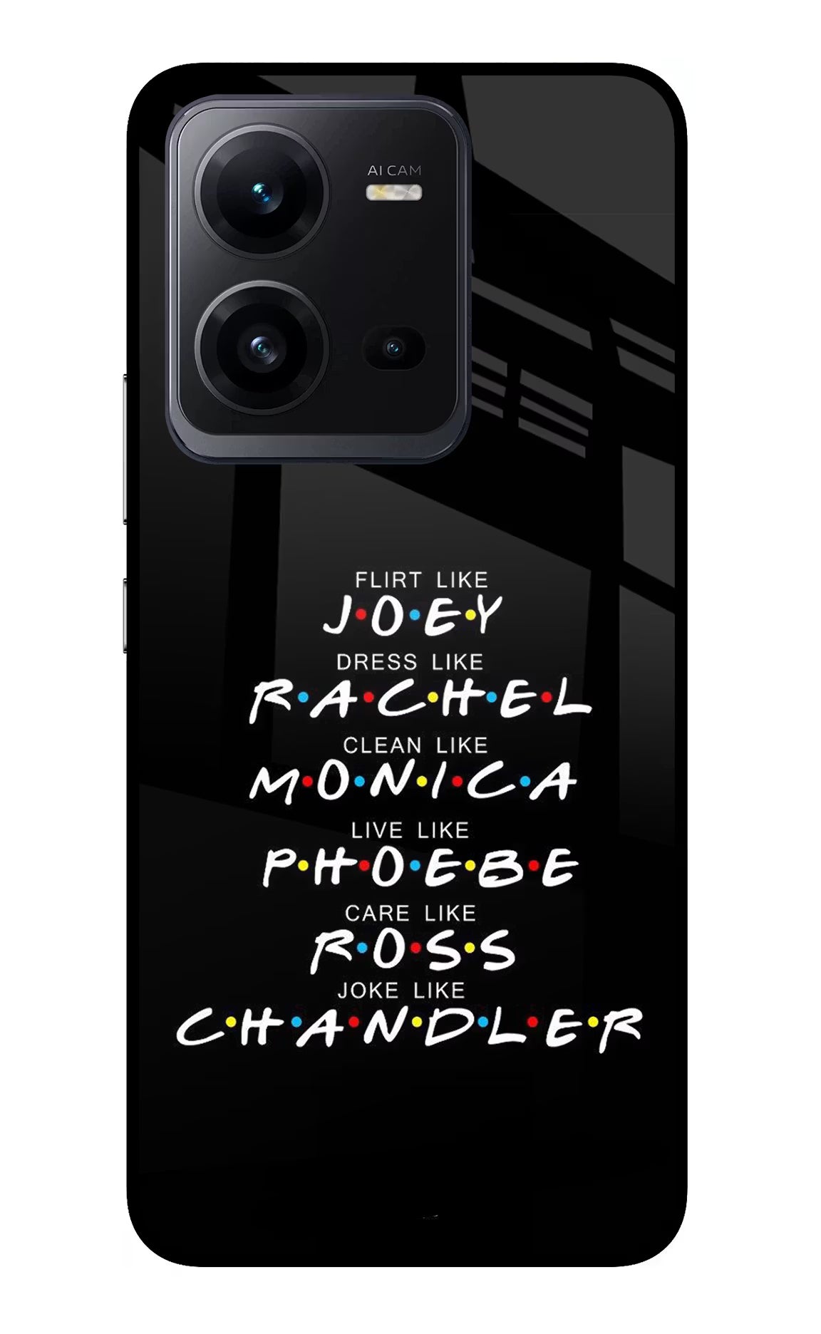 FRIENDS Character Vivo V25 5G Glass Case - FRIENDS Character Vivo V25 5G Glass Case FRIENDS Character Vivo V25 5G Glass Case