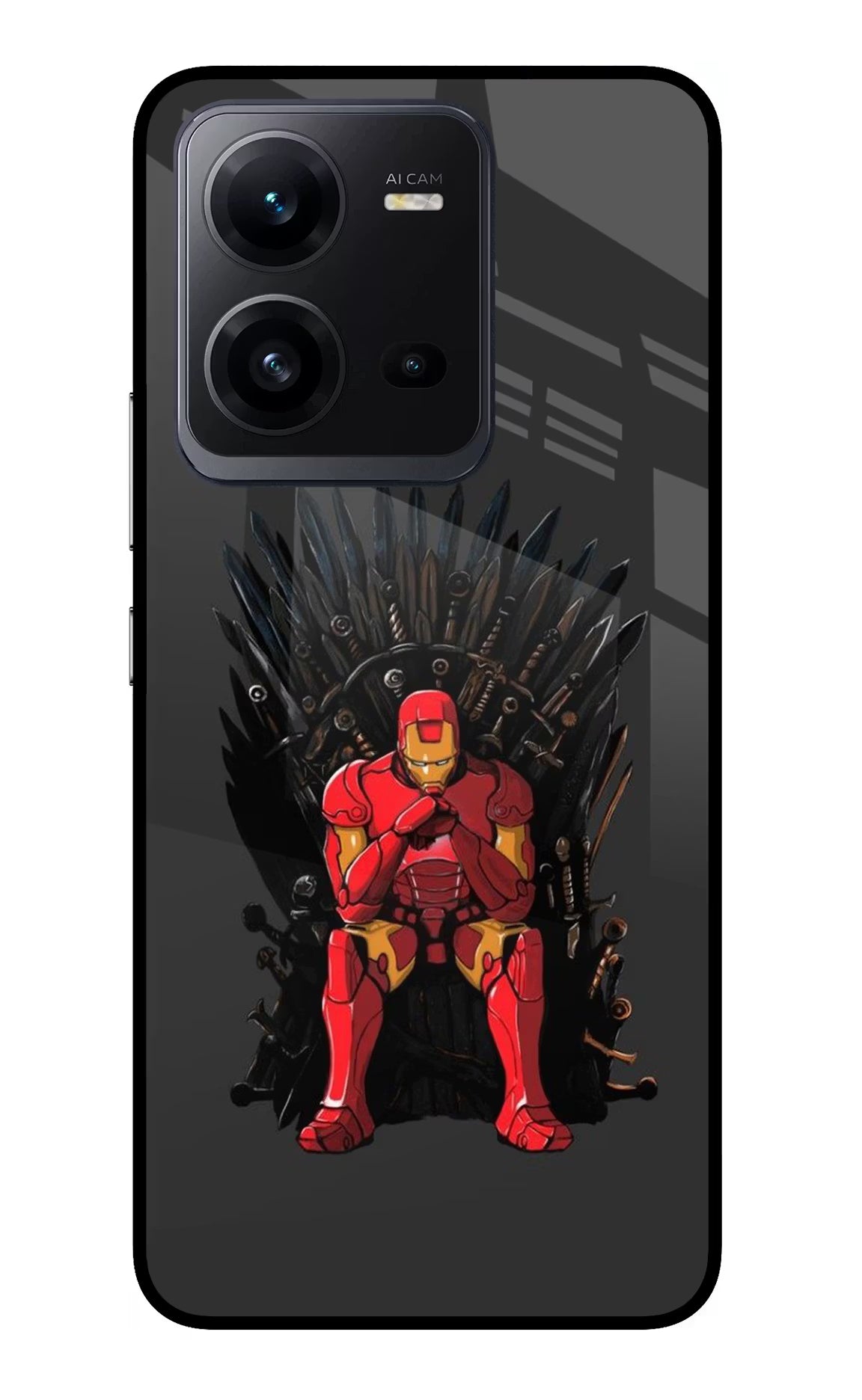 Ironman Throne Vivo V25 5G Glass Case - Ironman Throne Vivo V25 5G Glass Case Ironman Throne Vivo V25 5G Glass Case