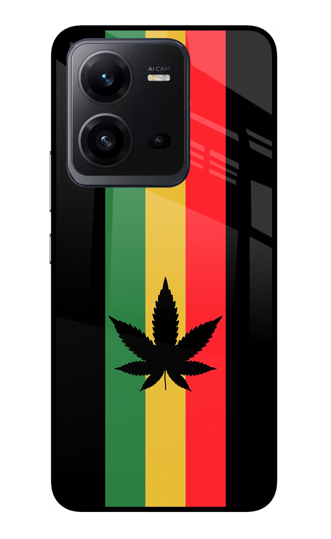 Weed Flag Vivo V25 5G Glass Case - Weed Flag Vivo V25 5G Glass Case Weed Flag Vivo V25 5G Glass Case