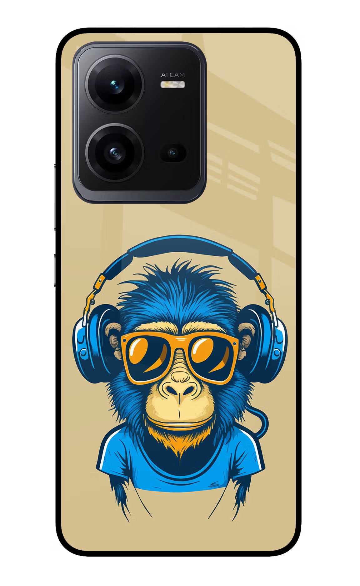 Monkey Headphone Vivo V25 5G Glass Case - Monkey Headphone Vivo V25 5G Glass Case Monkey Headphone Vivo V25 5G Glass Case