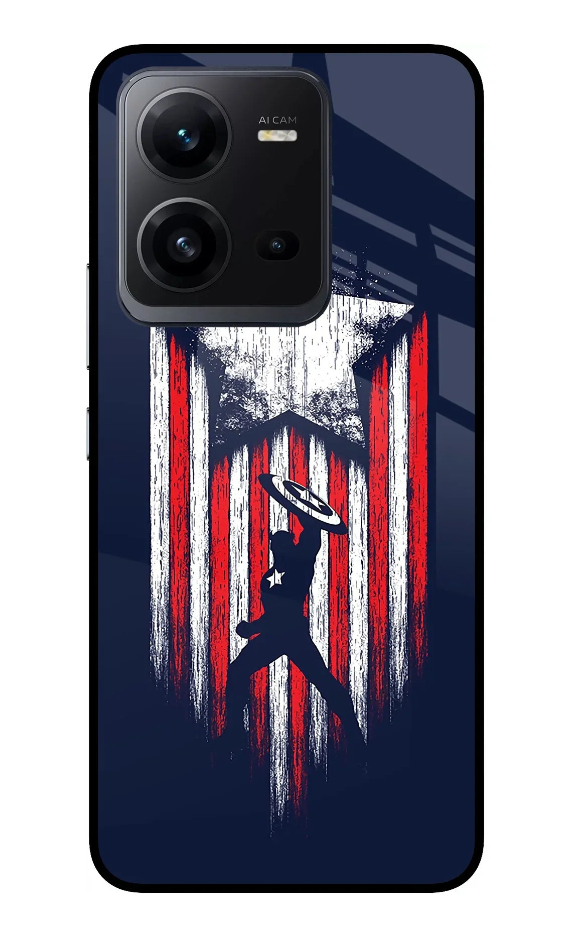 Captain America Marvel Art Vivo V25 5G Glass Case - Captain America Marvel Art Vivo V25 5G Glass Case Captain America Marvel Art Vivo V25 5G Glass Case