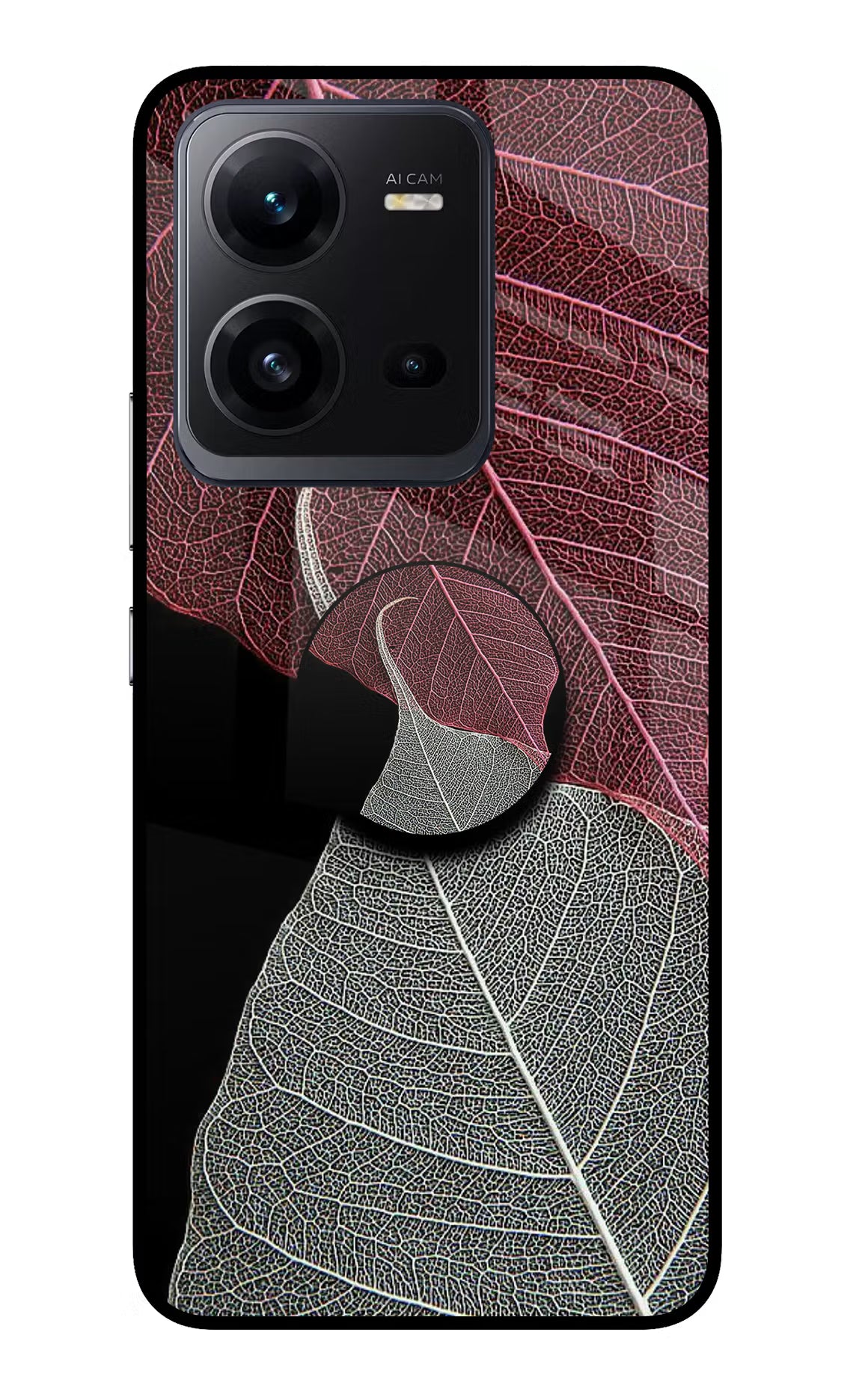 Leaf Pattern Vivo V25 5G Glass Case - Leaf Pattern Vivo V25 5G Glass Case Leaf Pattern Vivo V25 5G Glass Case