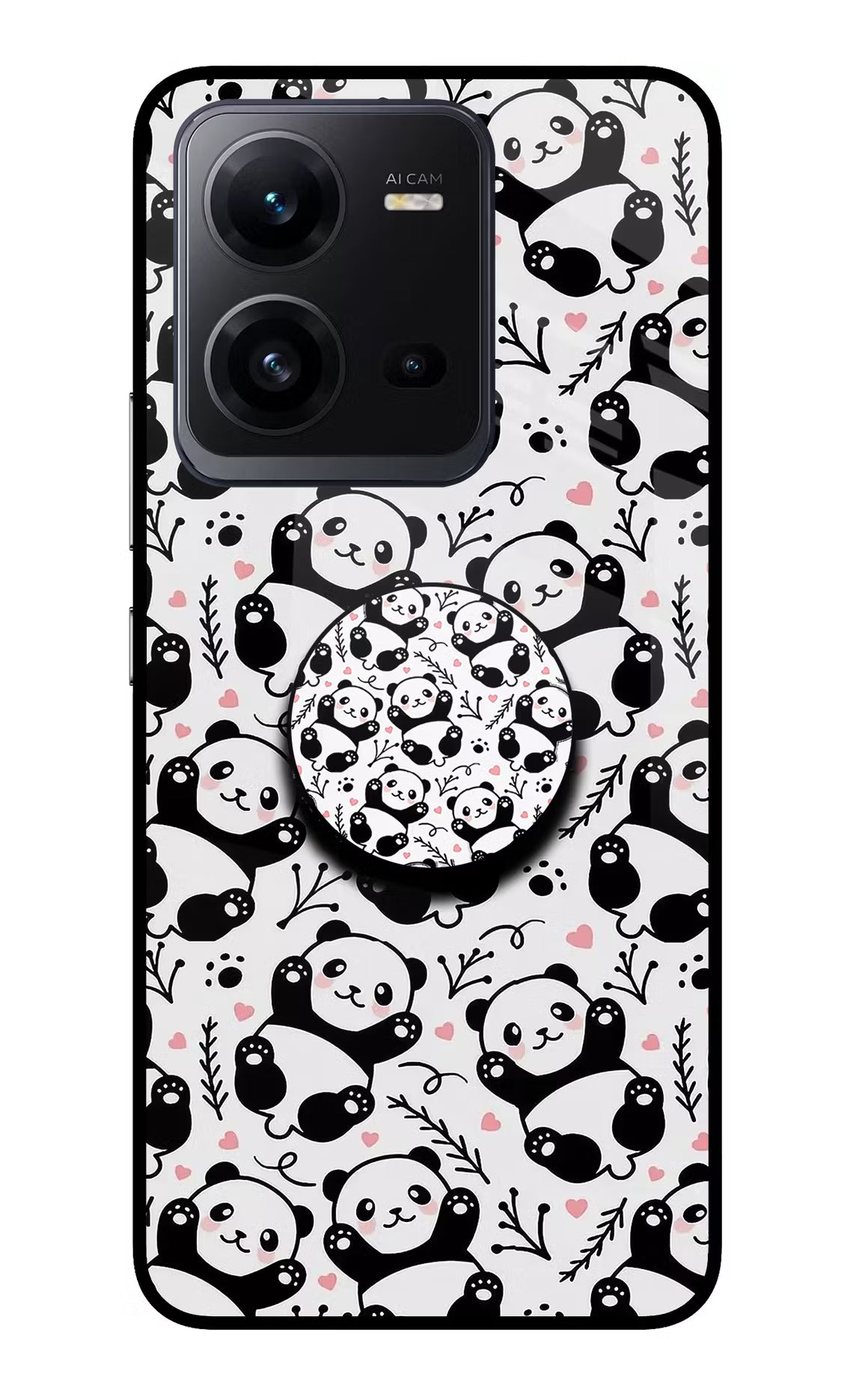 Cute Panda Vivo V25 5G Glass Case - Cute Panda Vivo V25 5G Glass Case Cute Panda Vivo V25 5G Glass Case