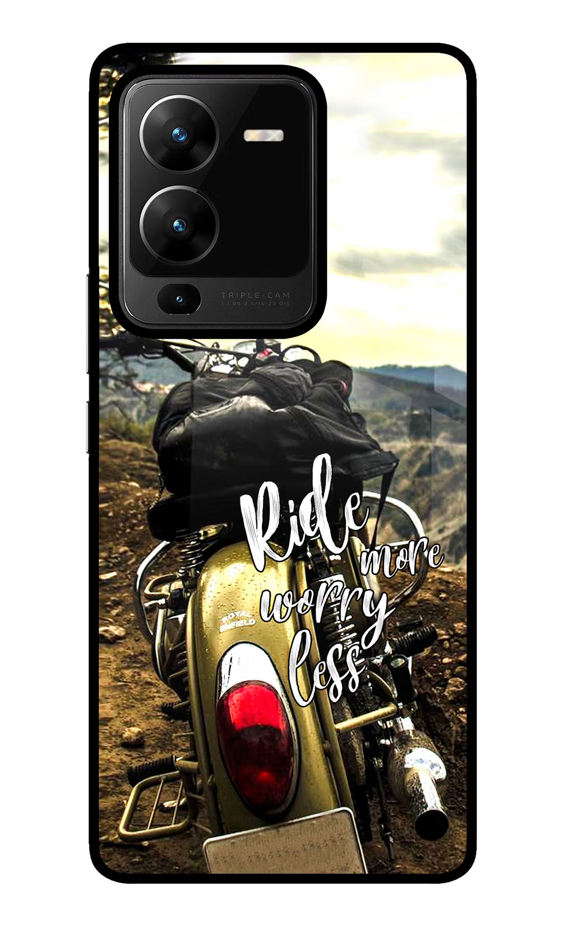 Ride More Worry Less Vivo V25 Pro 5G Glass Case - Ride More Worry Less Vivo V25 Pro 5G Glass Case Ride More Worry Less Vivo V25 Pro 5G Glass Case