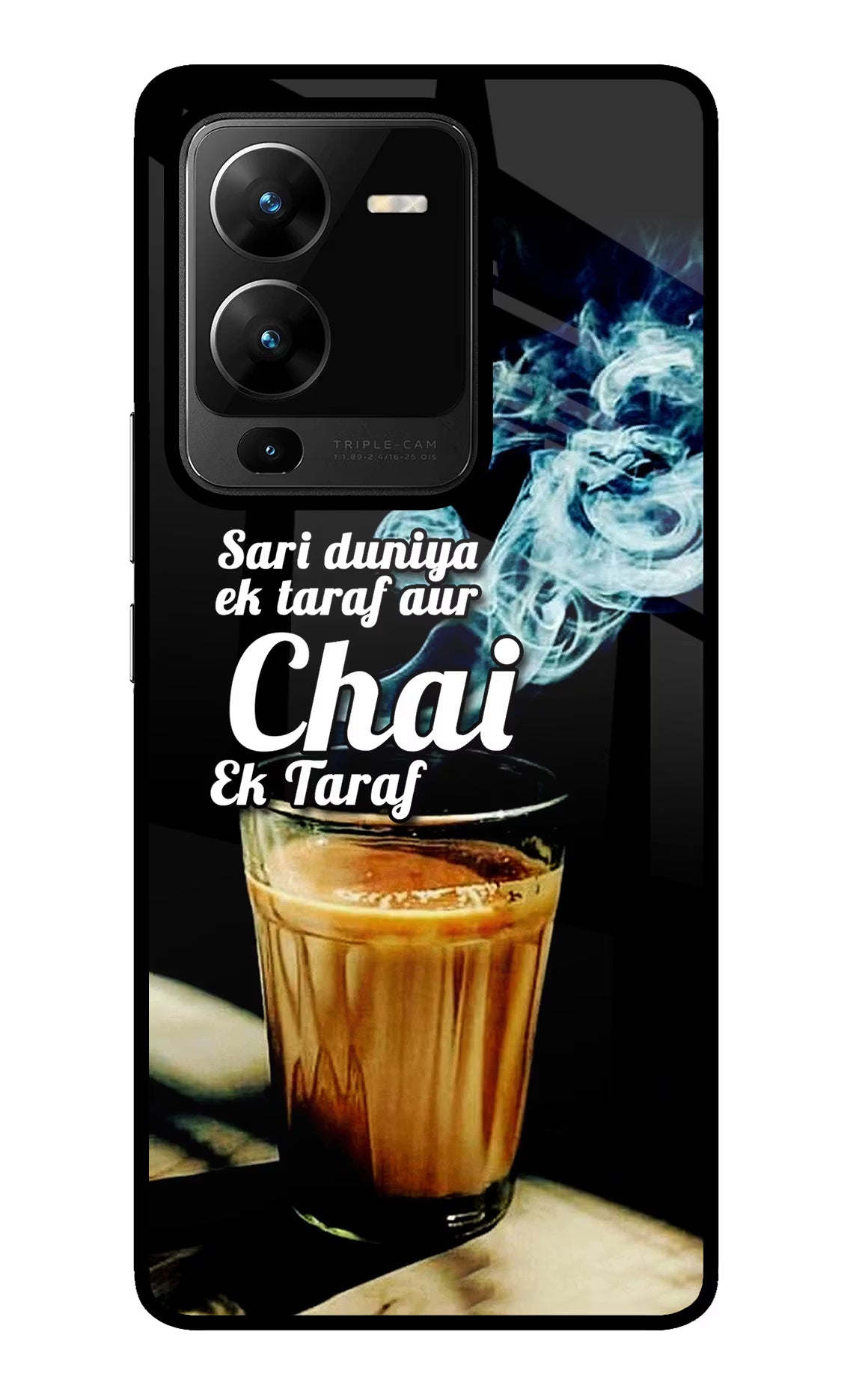 Chai Ek Taraf Quote Vivo V25 Pro 5G Glass Case - Chai Ek Taraf Quote Vivo V25 Pro 5G Glass Case Chai Ek Taraf Quote Vivo V25 Pro 5G Glass Case