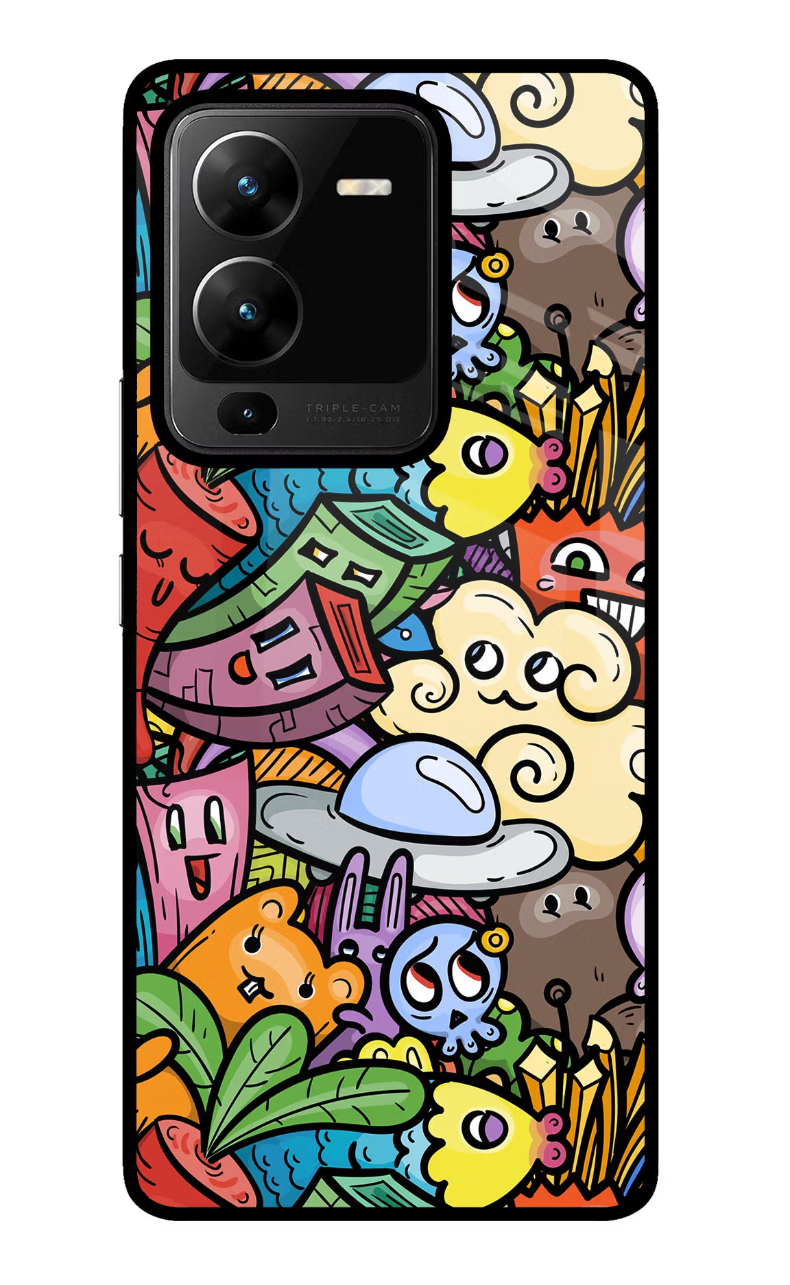 Veggie Doodle Vivo V25 Pro 5G Glass Case - Veggie Doodle Vivo V25 Pro 5G Glass Case Veggie Doodle Vivo V25 Pro 5G Glass Case