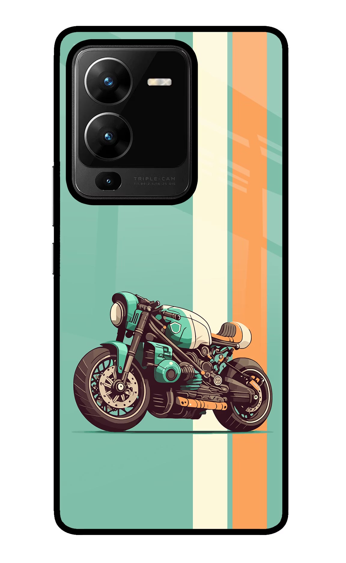 Striped Moto Drift Vivo V25 Pro 5G Glass Case - Striped Moto Drift Vivo V25 Pro 5G Glass Case Striped Moto Drift Vivo V25 Pro 5G Glass Case