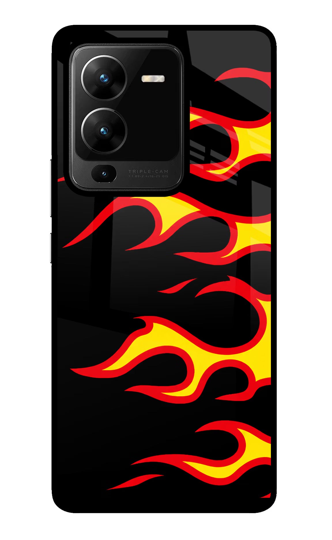 Side Sweep Flames Vivo V25 Pro 5G Glass Case - Side Sweep Flames Vivo V25 Pro 5G Glass Case Side Sweep Flames Vivo V25 Pro 5G Glass Case
