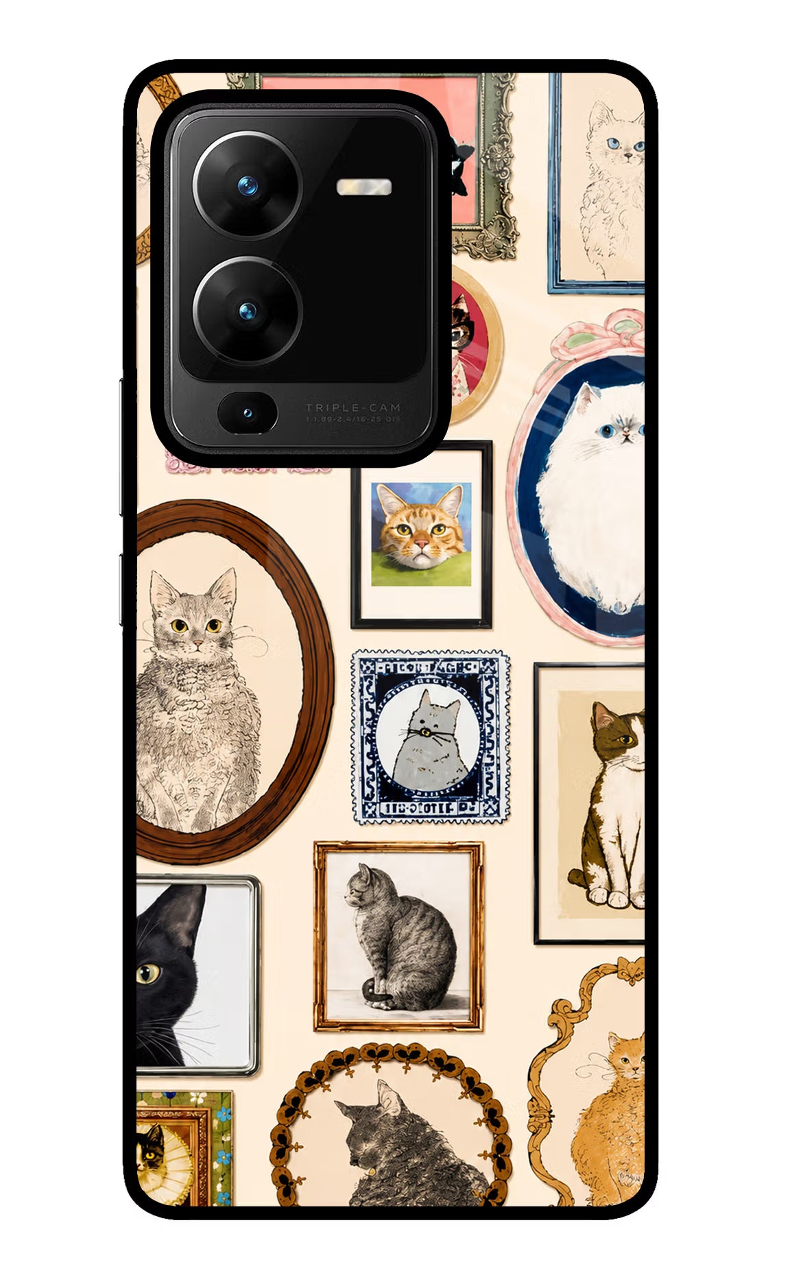 Mirror Cats Vivo V25 Pro 5G Glass Case - Mirror Cats Vivo V25 Pro 5G Glass Case Mirror Cats Vivo V25 Pro 5G Glass Case