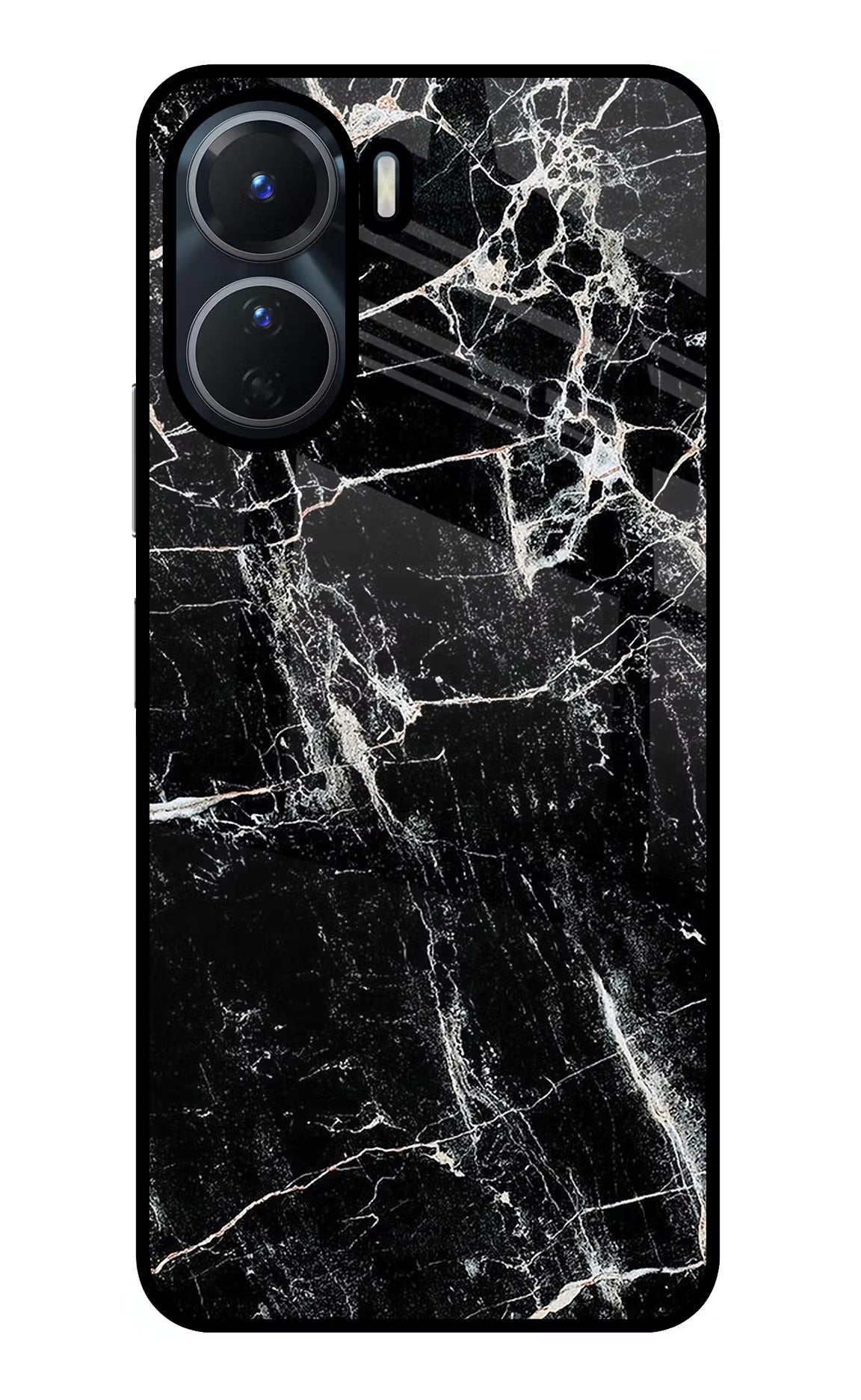 Black Marble Texture Vivo Y16 Glass Case - Black Marble Texture Vivo Y16 Glass Case Black Marble Texture Vivo Y16 Glass Case