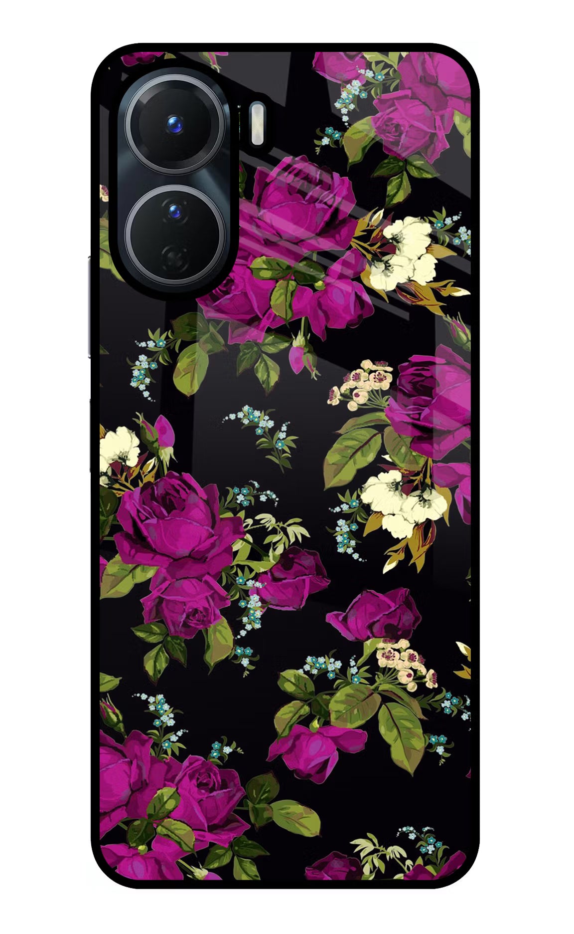 Flowers Vivo Y16 Glass Case - Flowers Vivo Y16 Glass Case Flowers Vivo Y16 Glass Case
