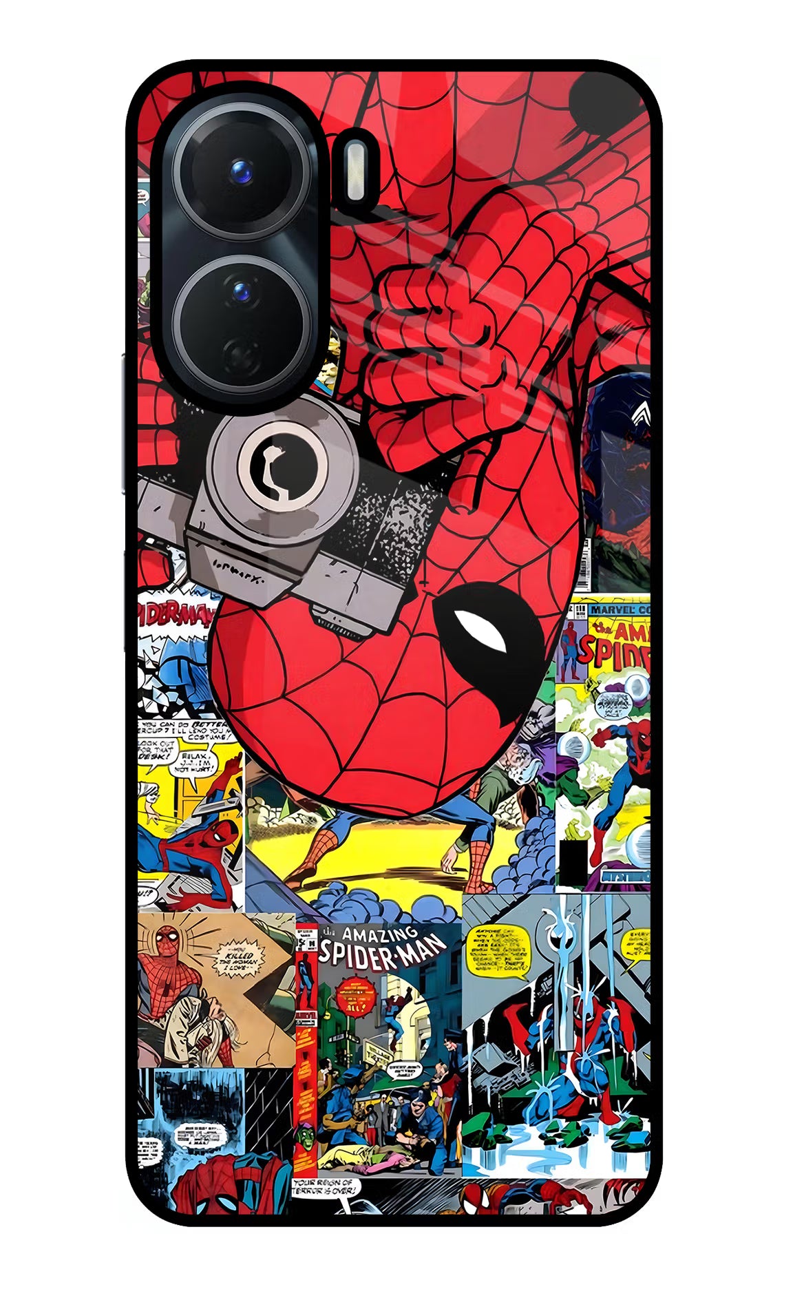 Spider Man Vivo Y16 Glass Case - Spider Man Vivo Y16 Glass Case Spider Man Vivo Y16 Glass Case