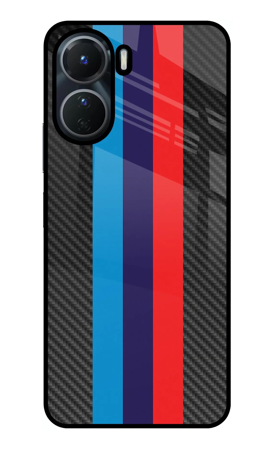 BMW Stripes Pattern Vivo Y16 Glass Case - BMW Stripes Pattern Vivo Y16 Glass Case BMW Stripes Pattern Vivo Y16 Glass Case