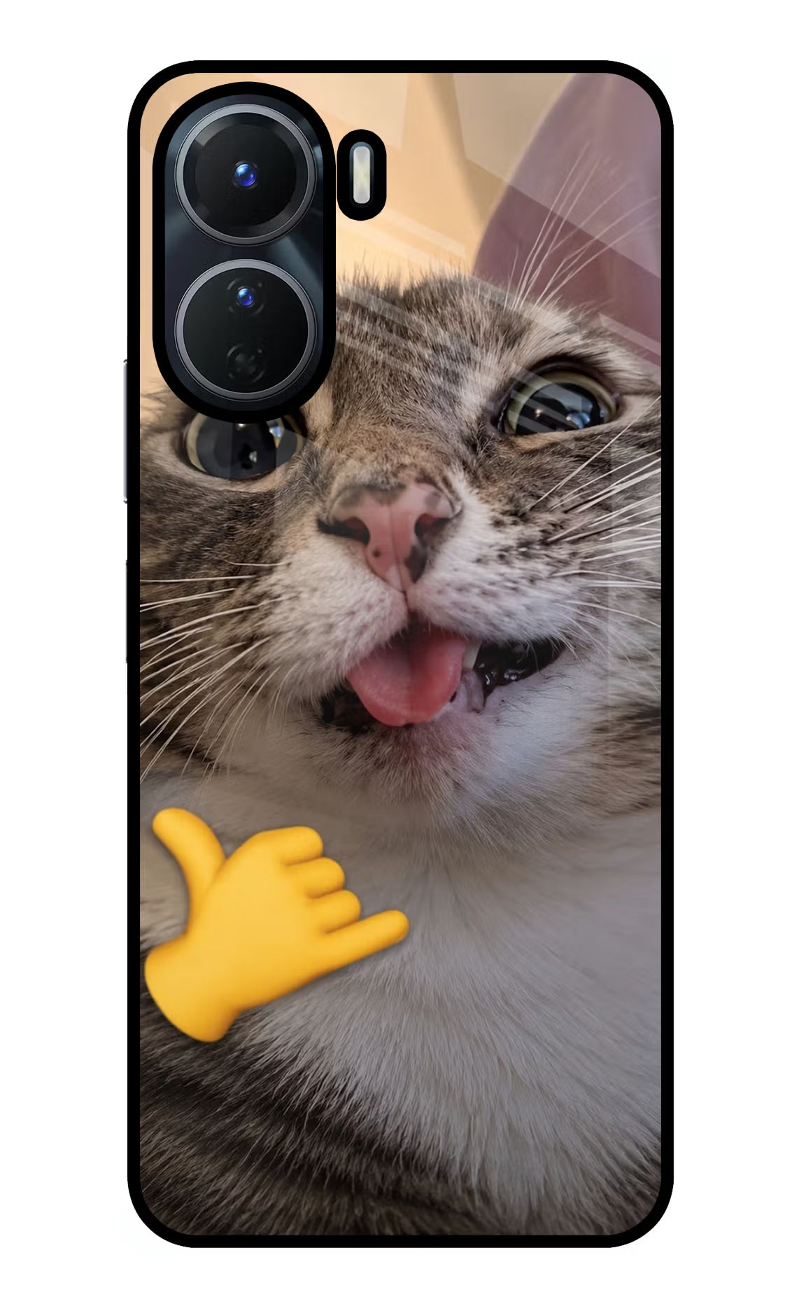Silly Cat Call Vivo Y16 Glass Case - Silly Cat Call Vivo Y16 Glass Case Silly Cat Call Vivo Y16 Glass Case