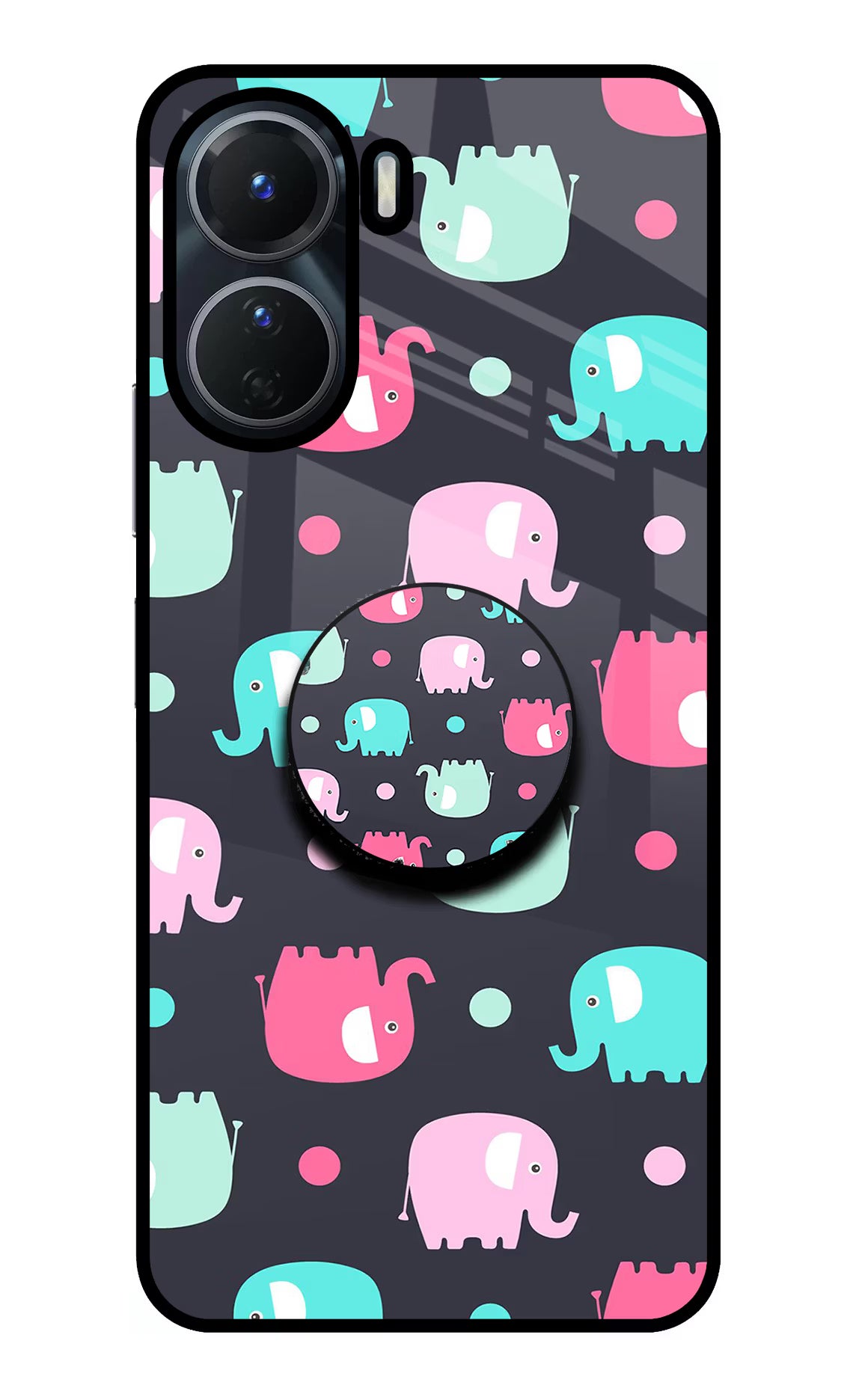 Baby Elephants Vivo Y16 Glass Case - Baby Elephants Vivo Y16 Glass Case Baby Elephants Vivo Y16 Glass Case