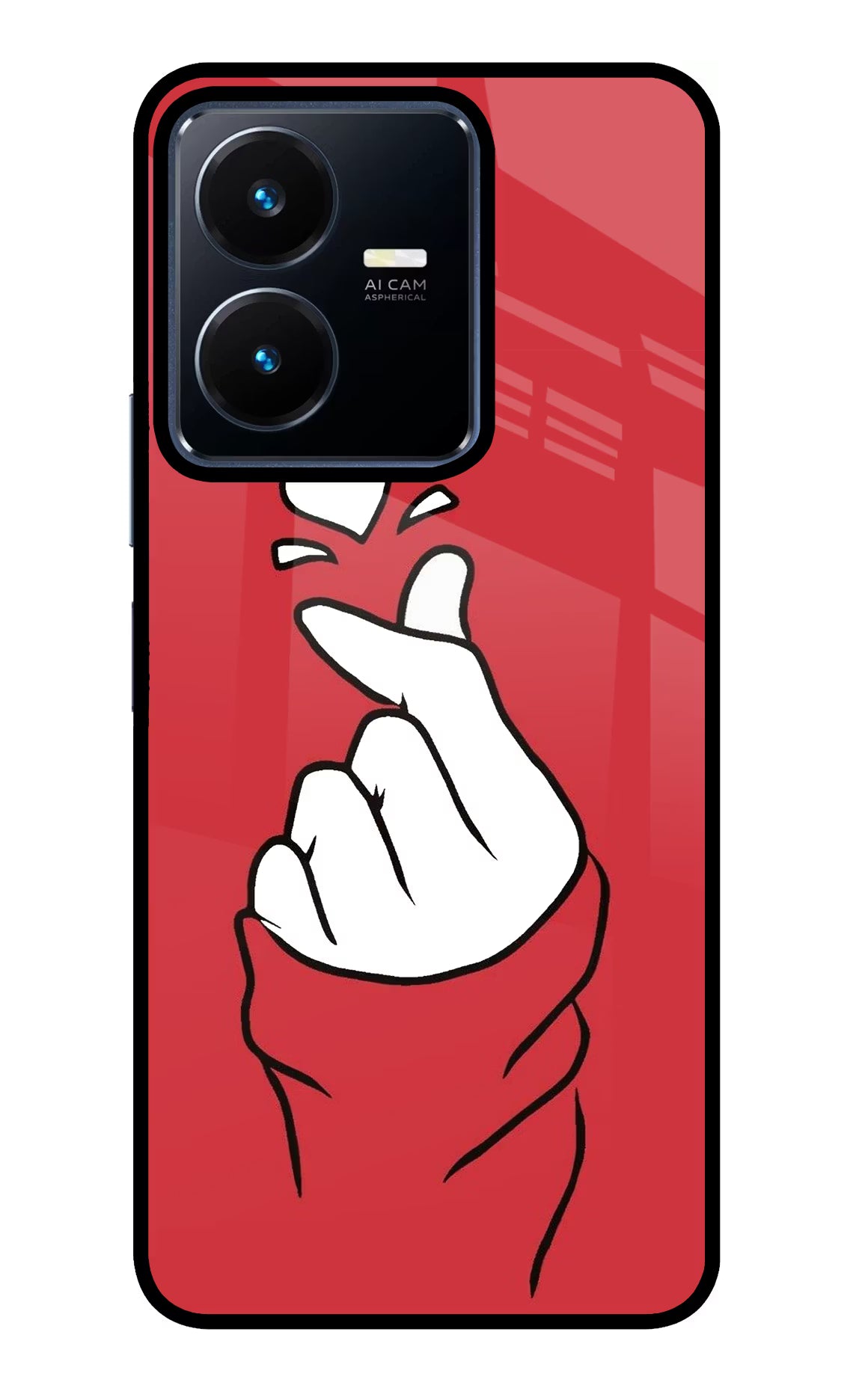 Korean Love Sign Vivo Y22 Glass Case - Korean Love Sign Vivo Y22 Glass Case Korean Love Sign Vivo Y22 Glass Case