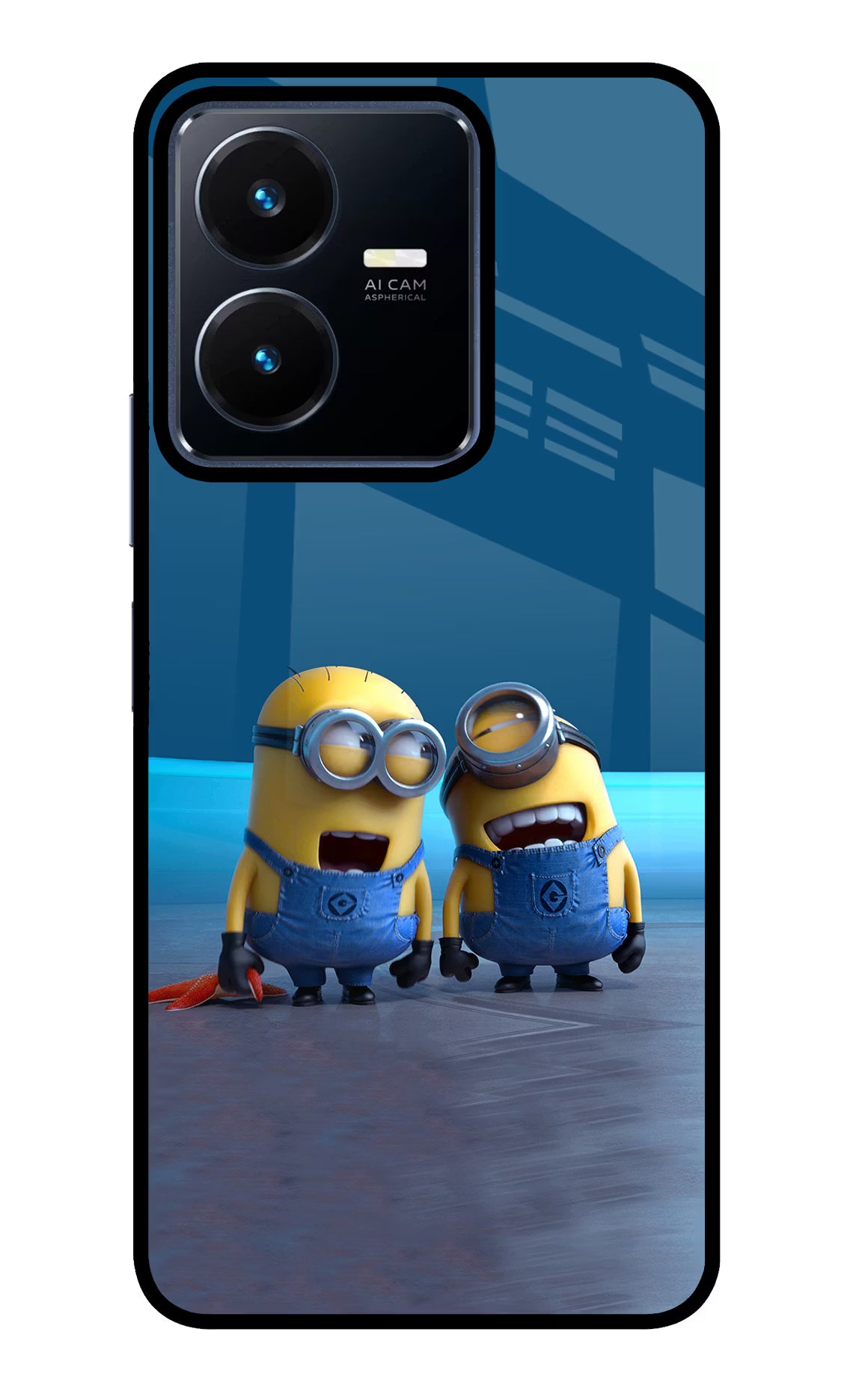 Minion Laughing Vivo Y22 Glass Case - Minion Laughing Vivo Y22 Glass Case Minion Laughing Vivo Y22 Glass Case
