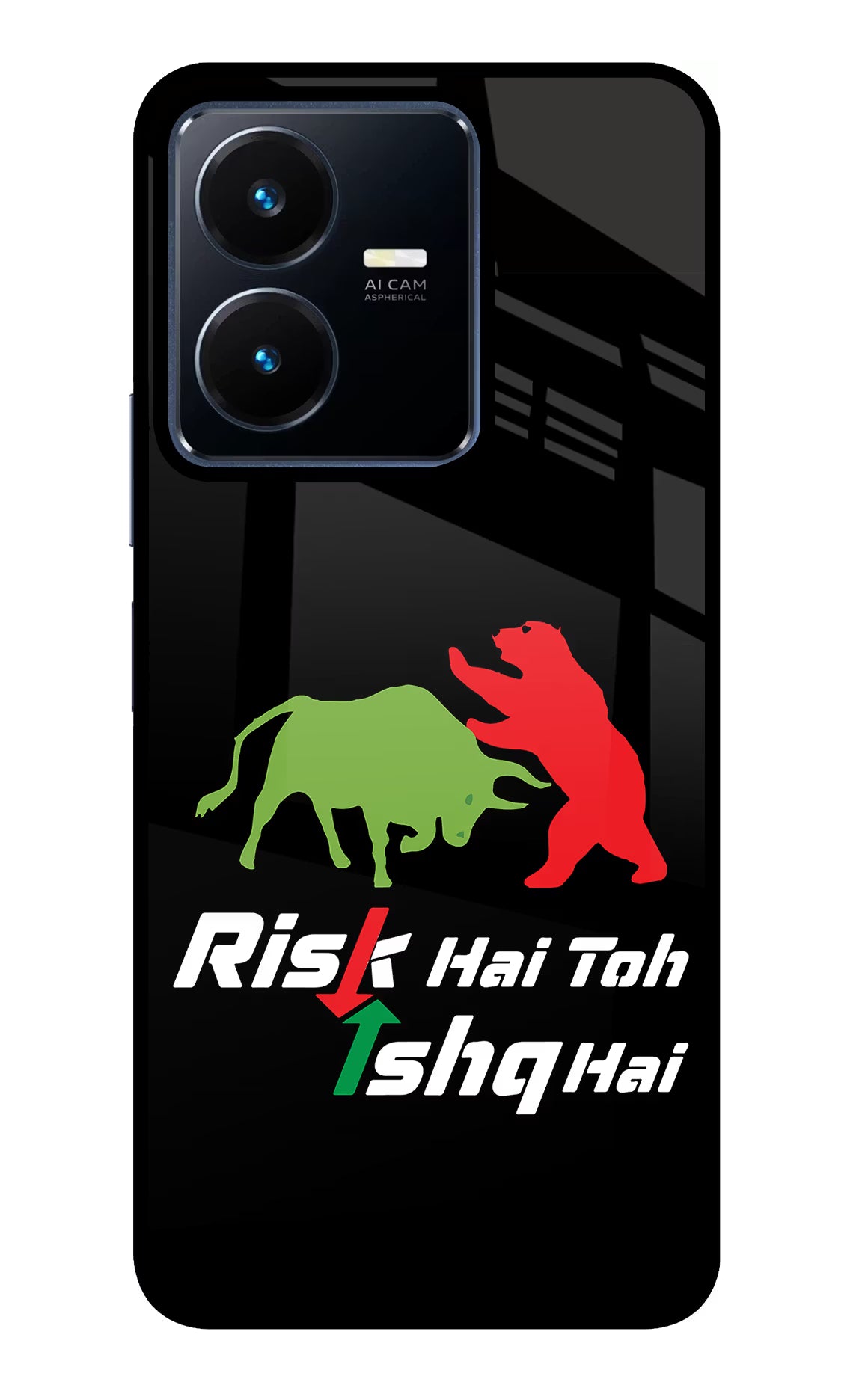 Risk Hai Toh Ishq Hai Vivo Y22 Glass Case - Risk Hai Toh Ishq Hai Vivo Y22 Glass Case Risk Hai Toh Ishq Hai Vivo Y22 Glass Case