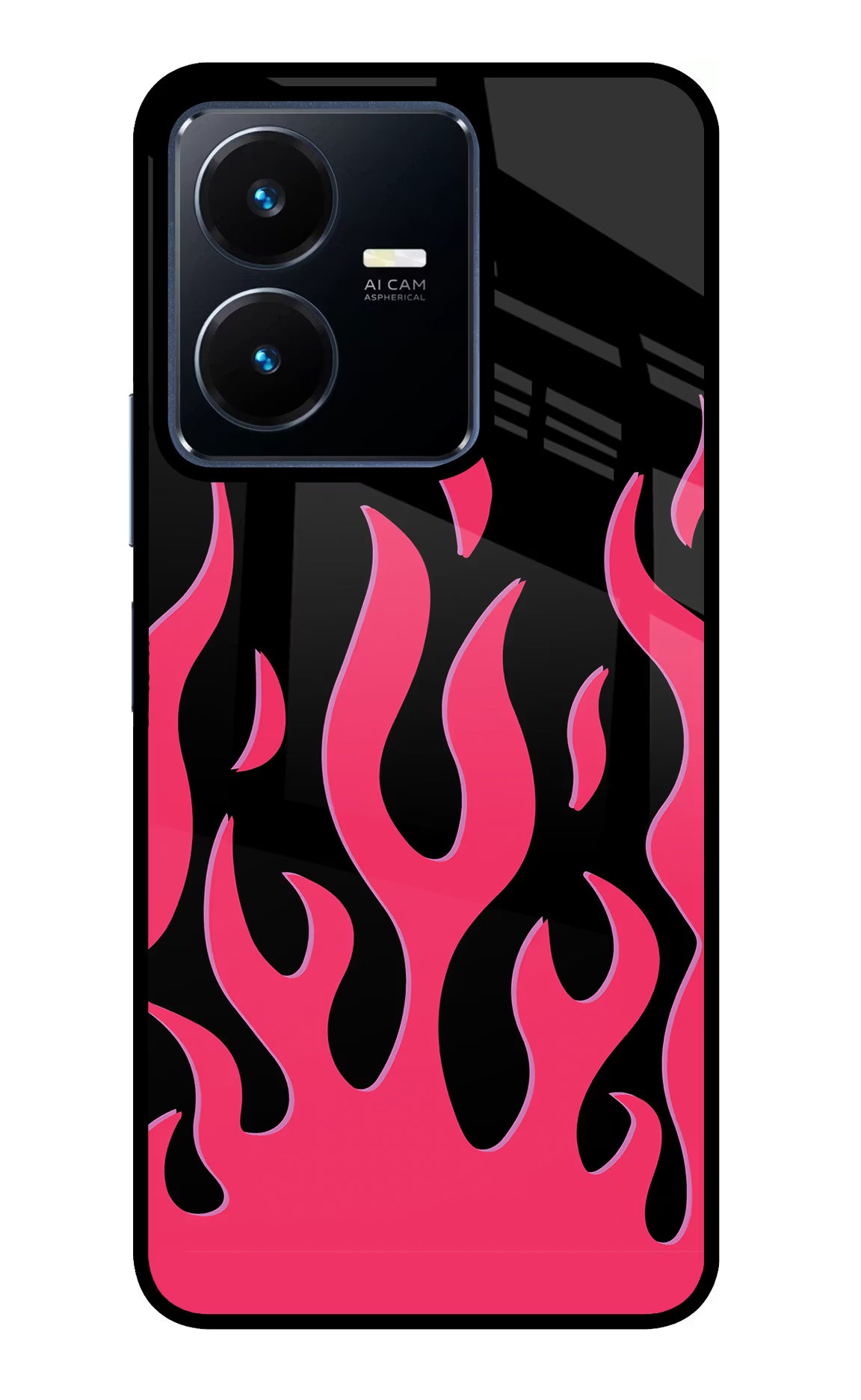 Fire Flames Vivo Y22 Glass Case - Fire Flames Vivo Y22 Glass Case Fire Flames Vivo Y22 Glass Case