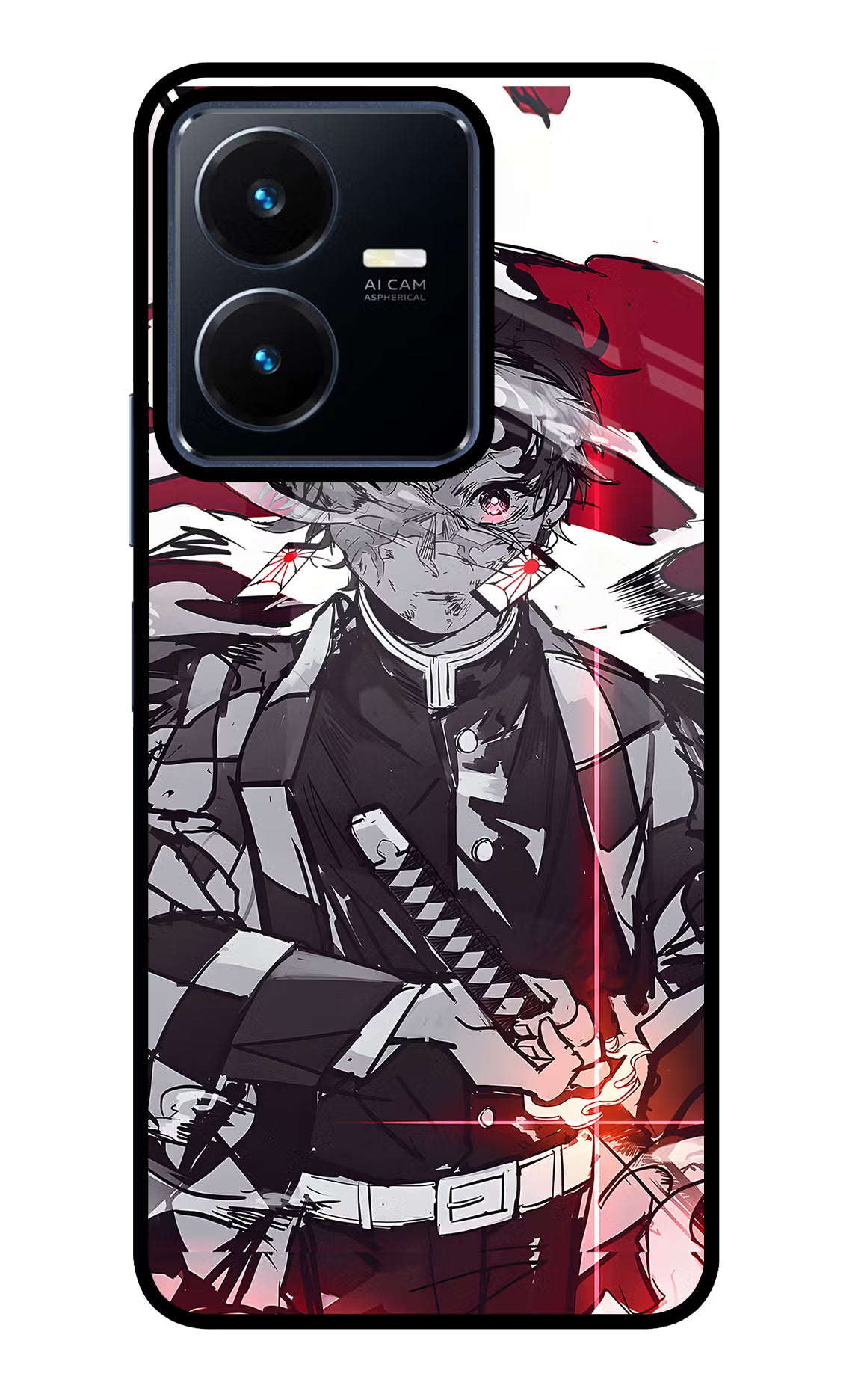 Demon Slayer Vivo Y22 Glass Case - Demon Slayer Vivo Y22 Glass Case Demon Slayer Vivo Y22 Glass Case