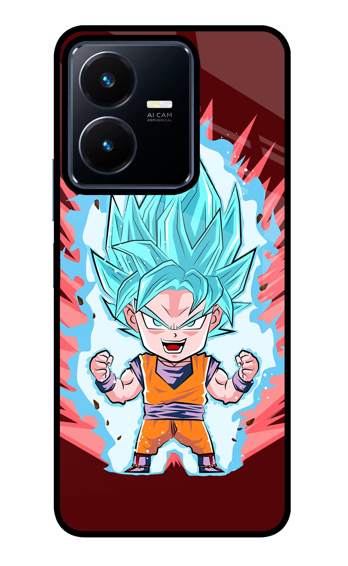 Goku Little Vivo Y22 Glass Case - Goku Little Vivo Y22 Glass Case Goku Little Vivo Y22 Glass Case
