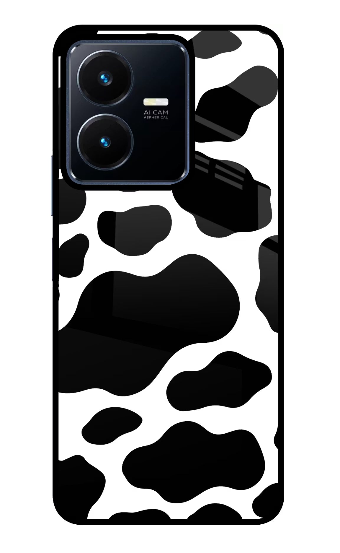 Cow Spots Vivo Y22 Glass Case - Cow Spots Vivo Y22 Glass Case Cow Spots Vivo Y22 Glass Case
