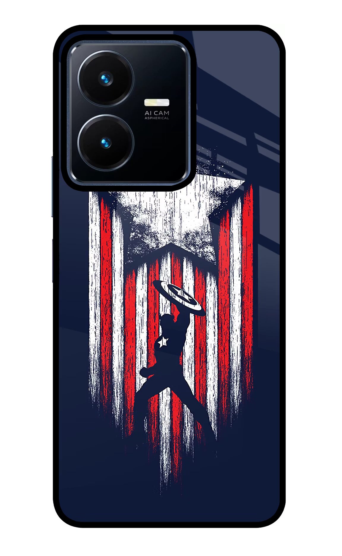 Captain America Marvel Art Vivo Y22 Glass Case - Captain America Marvel Art Vivo Y22 Glass Case Captain America Marvel Art Vivo Y22 Glass Case