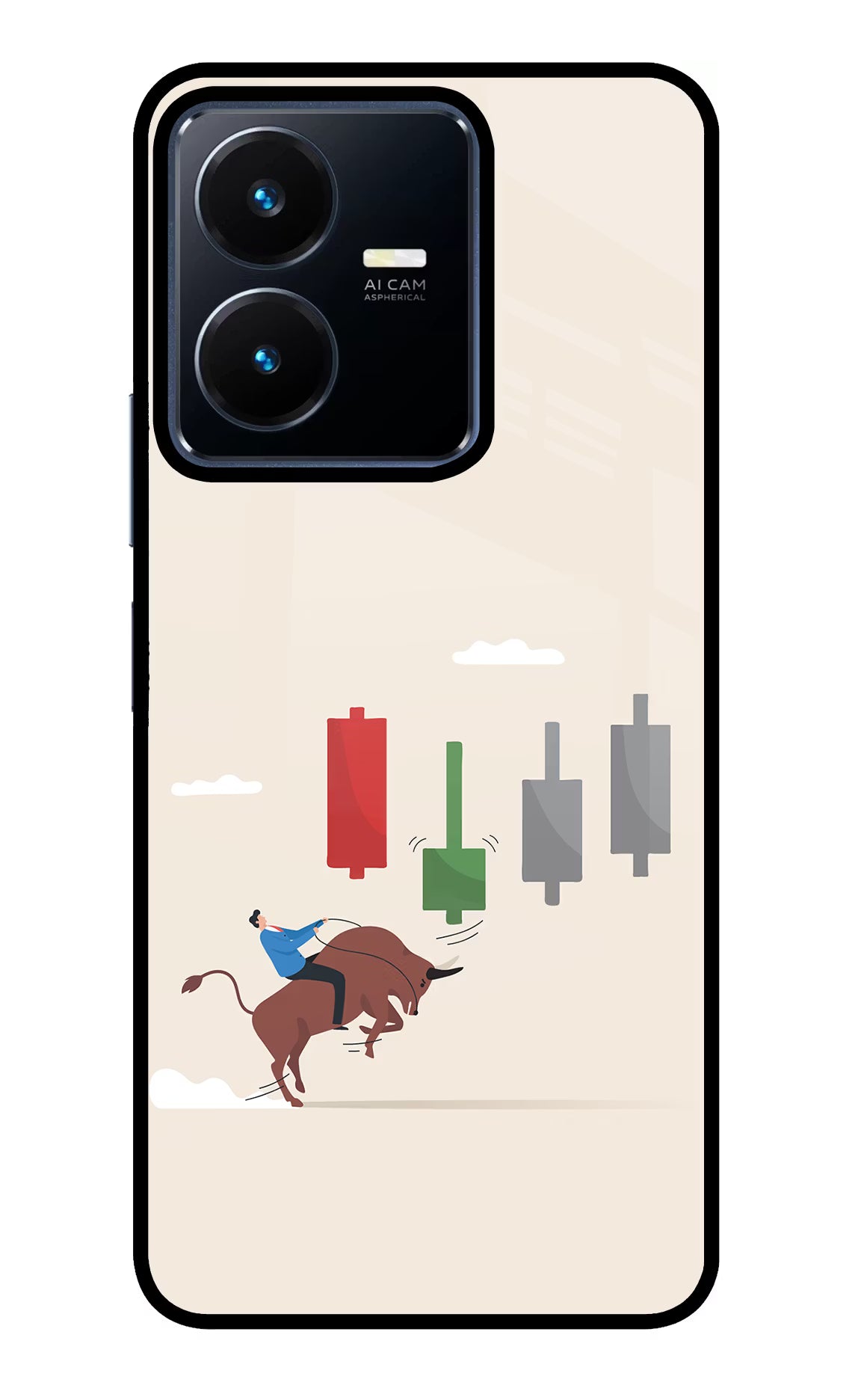 Bull Trading Momentum Vivo Y22 Glass Case - Bull Trading Momentum Vivo Y22 Glass Case Bull Trading Momentum Vivo Y22 Glass Case