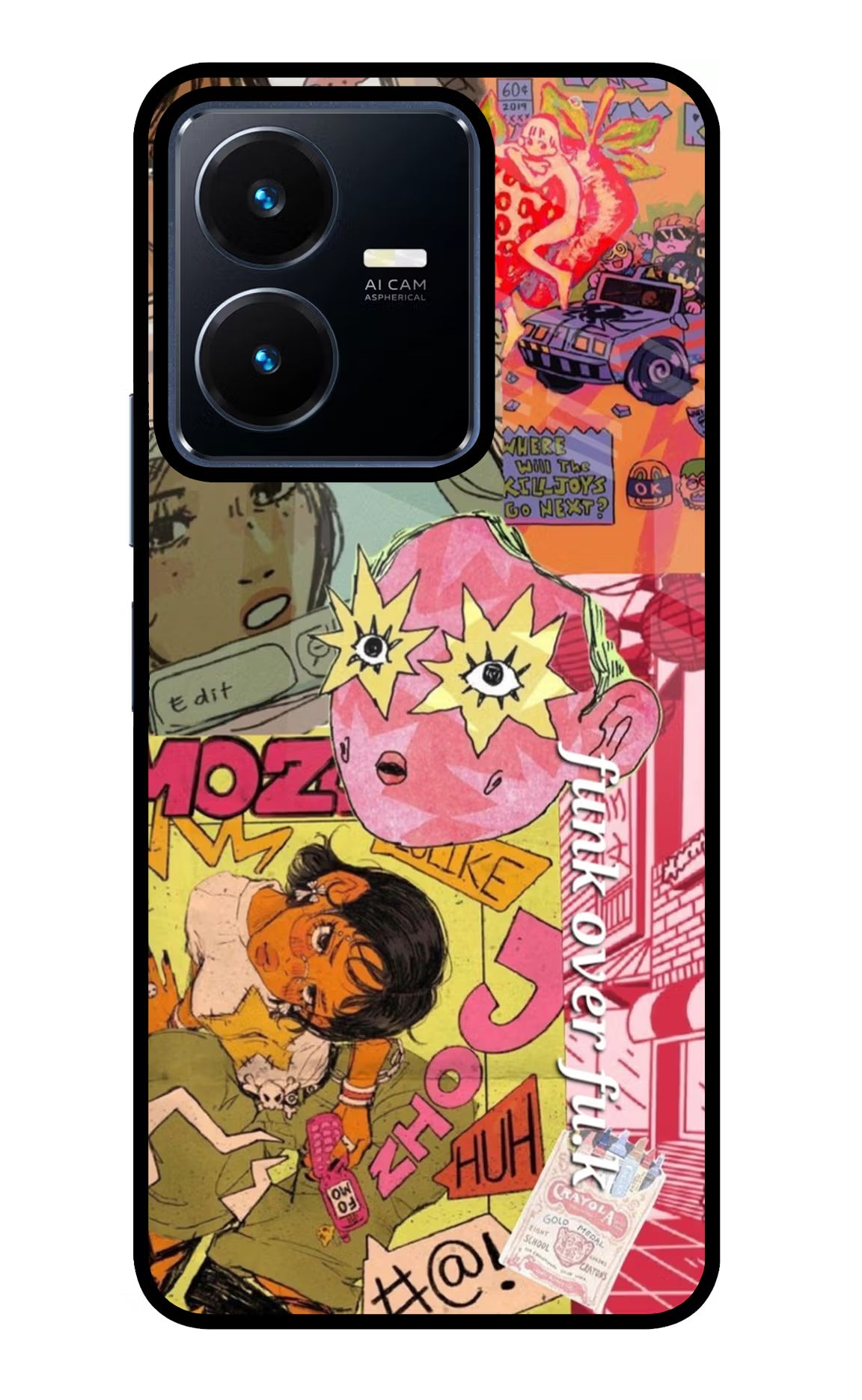Funkover Vivo Y22 Glass Case - Funkover Vivo Y22 Glass Case Funkover Vivo Y22 Glass Case