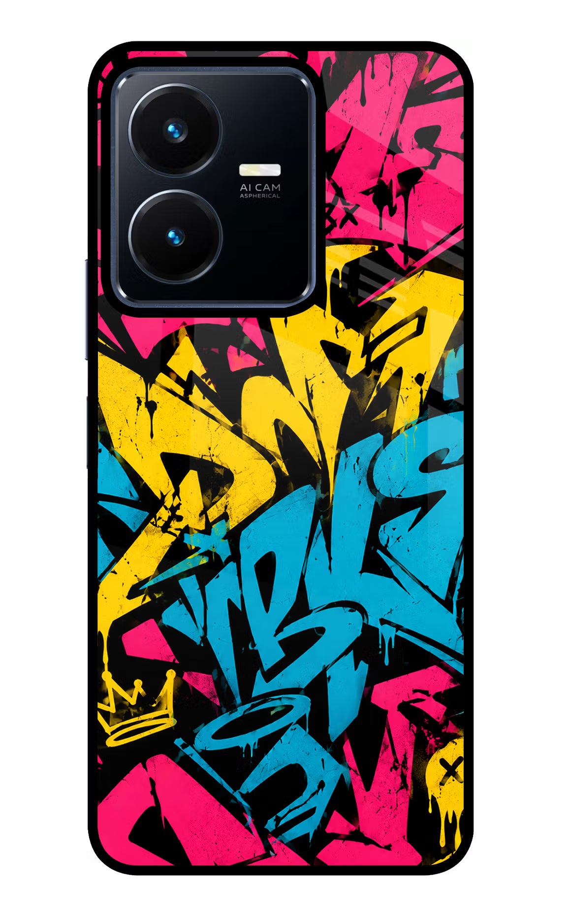 Graffiti Vibe Vivo Y22 Glass Case - Graffiti Vibe Vivo Y22 Glass Case Graffiti Vibe Vivo Y22 Glass Case