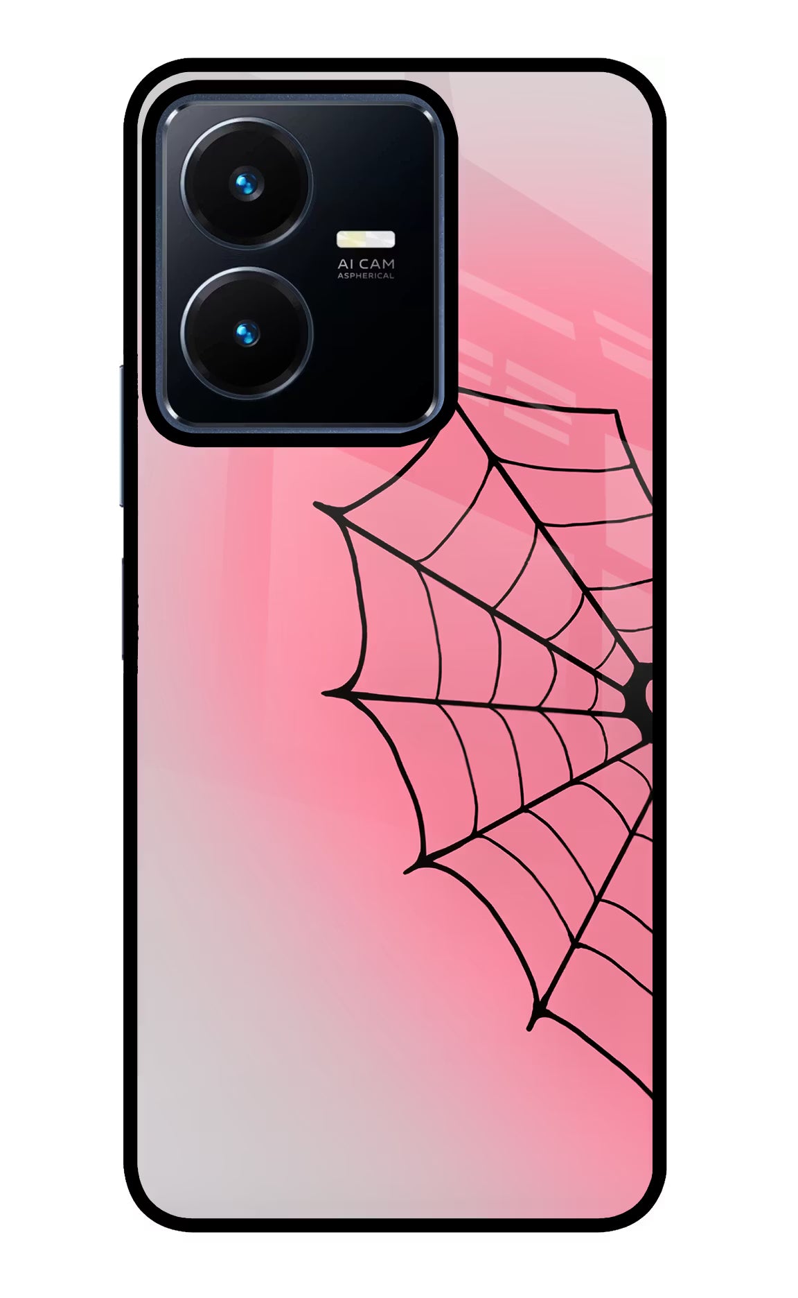 Pink Web Vivo Y22 Glass Case - Pink Web Vivo Y22 Glass Case Pink Web Vivo Y22 Glass Case