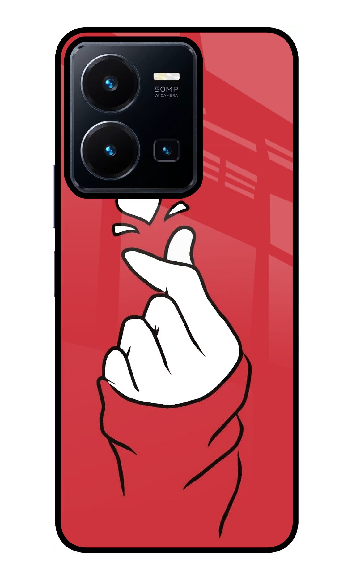 Korean Love Sign Vivo Y35 Glass Case - Korean Love Sign Vivo Y35 Glass Case Korean Love Sign Vivo Y35 Glass Case