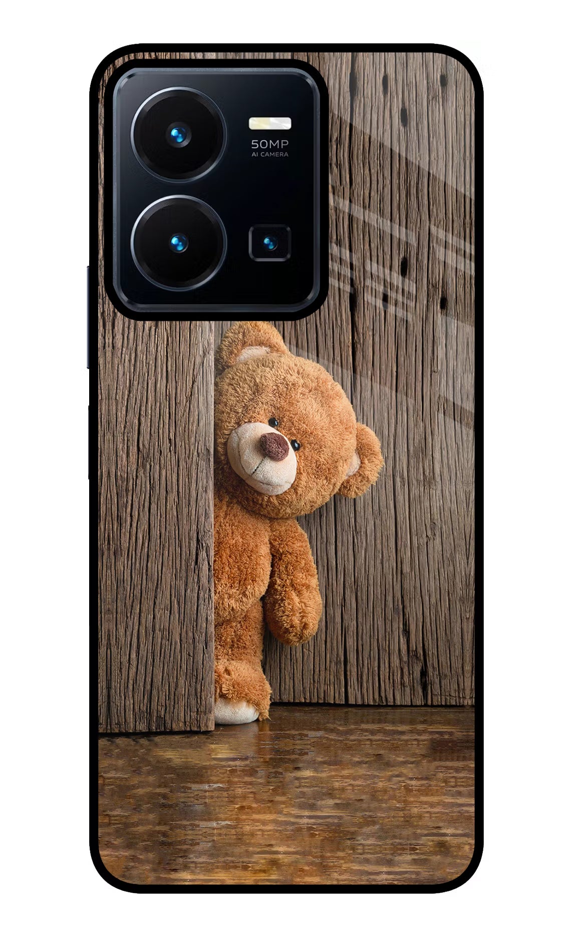 Teddy Wooden Vivo Y35 Glass Case - Teddy Wooden Vivo Y35 Glass Case Teddy Wooden Vivo Y35 Glass Case