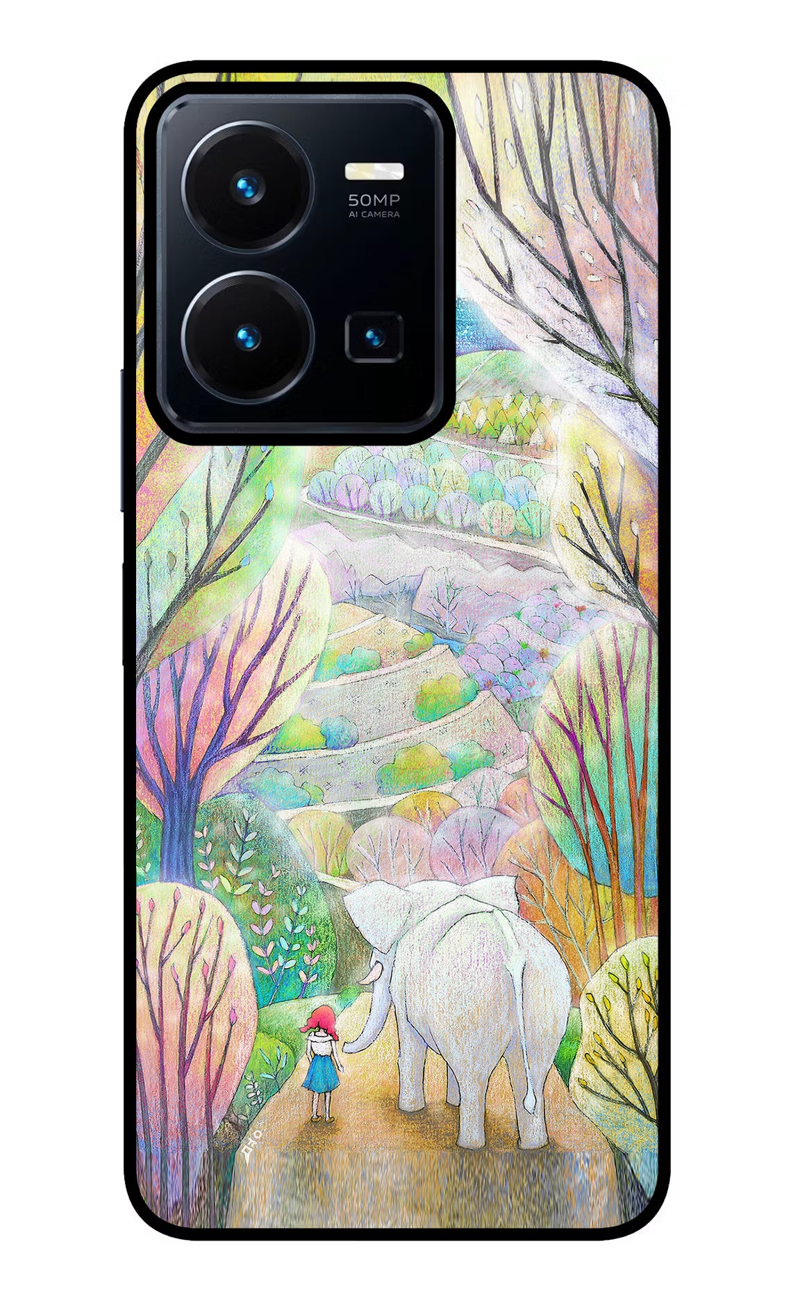 Nature Painting Vivo Y35 Glass Case - Nature Painting Vivo Y35 Glass Case Nature Painting Vivo Y35 Glass Case